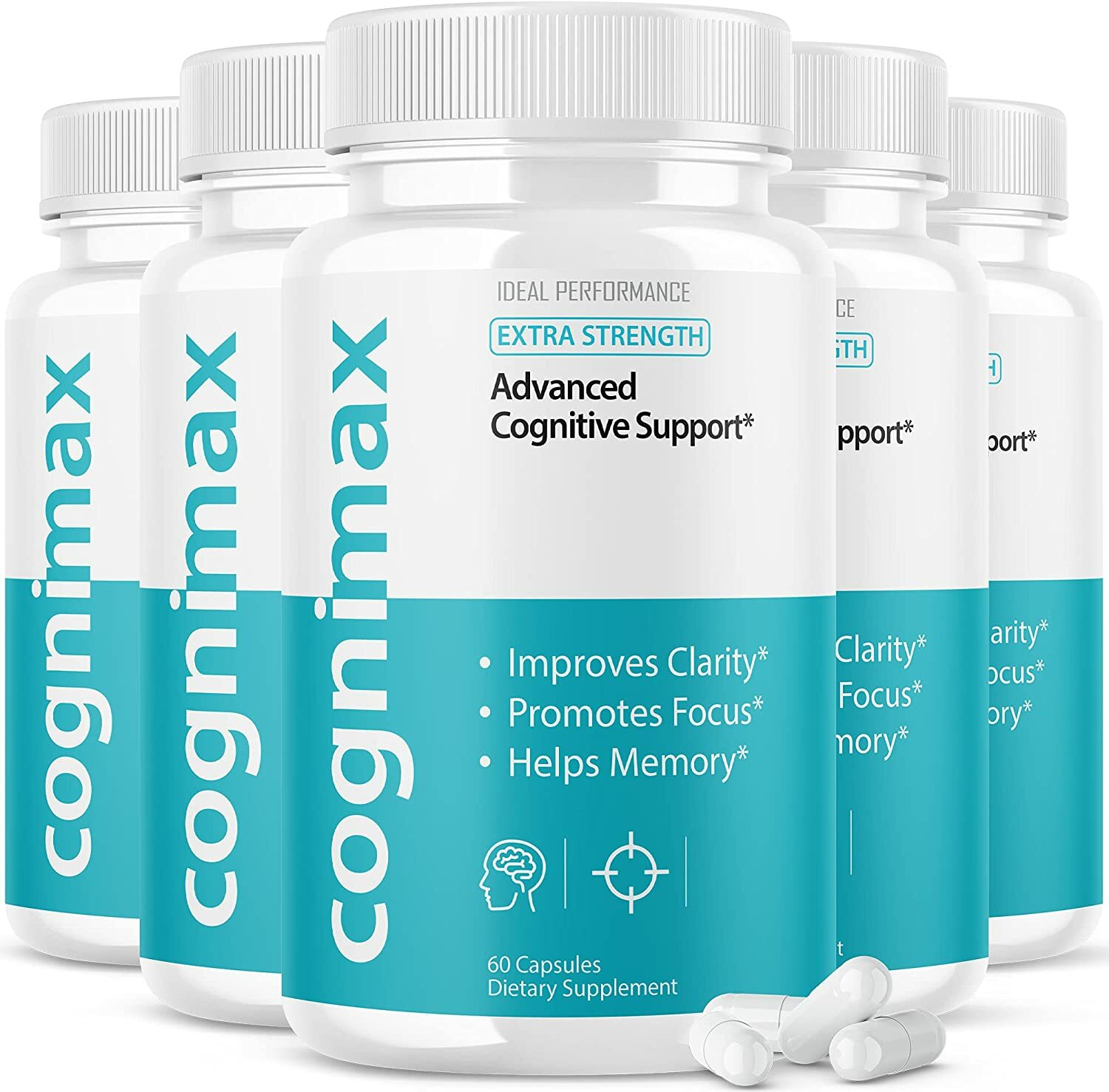 Cognimax Nootropic Brain Pills Supplement for Cognitive Support 300 Cap (5 Pack)