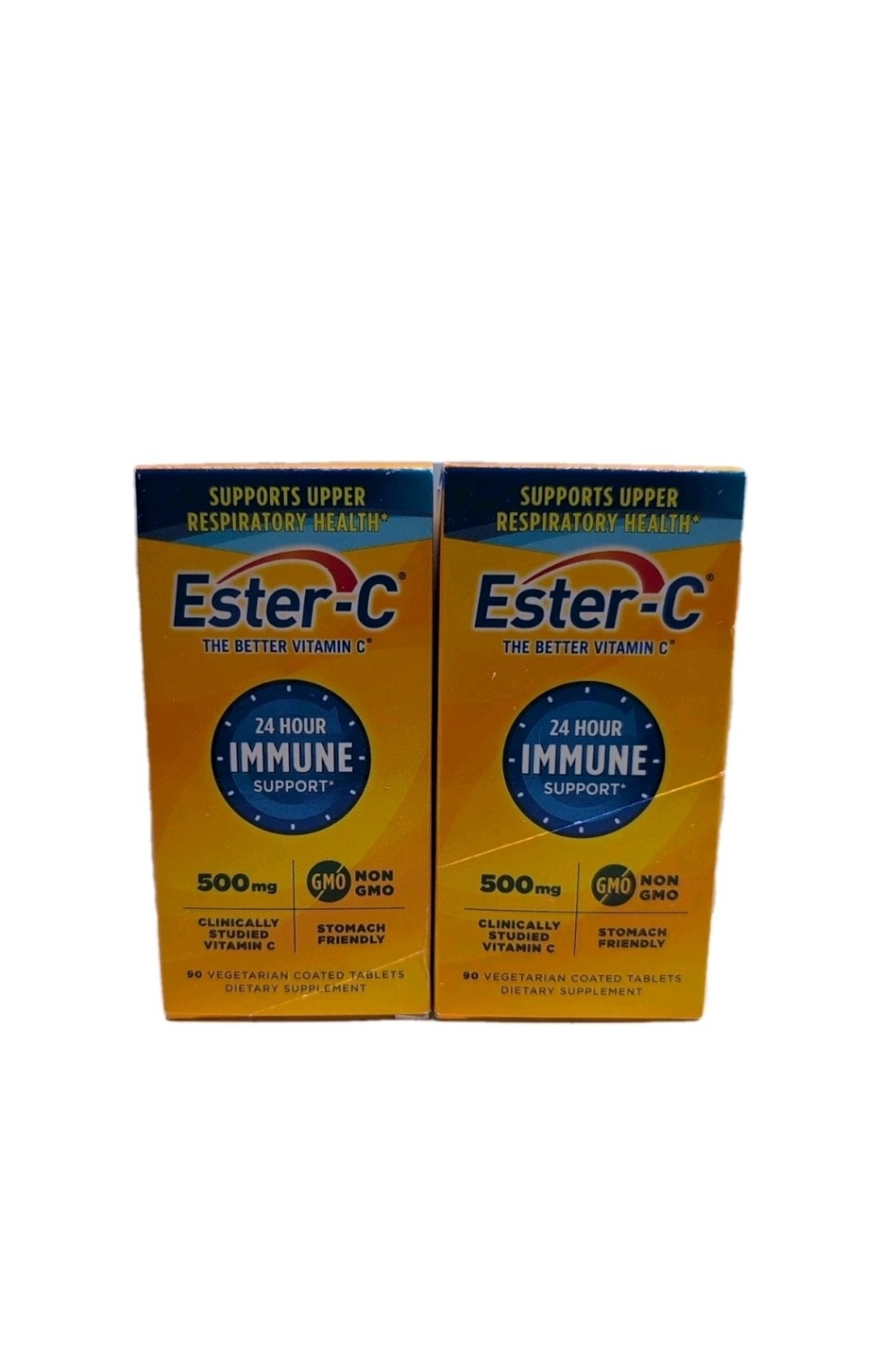 (2) ESTER-C 500mg Vitamin C 24-Hour Immune Support 90 Tablets Each. Exp:03/2026
