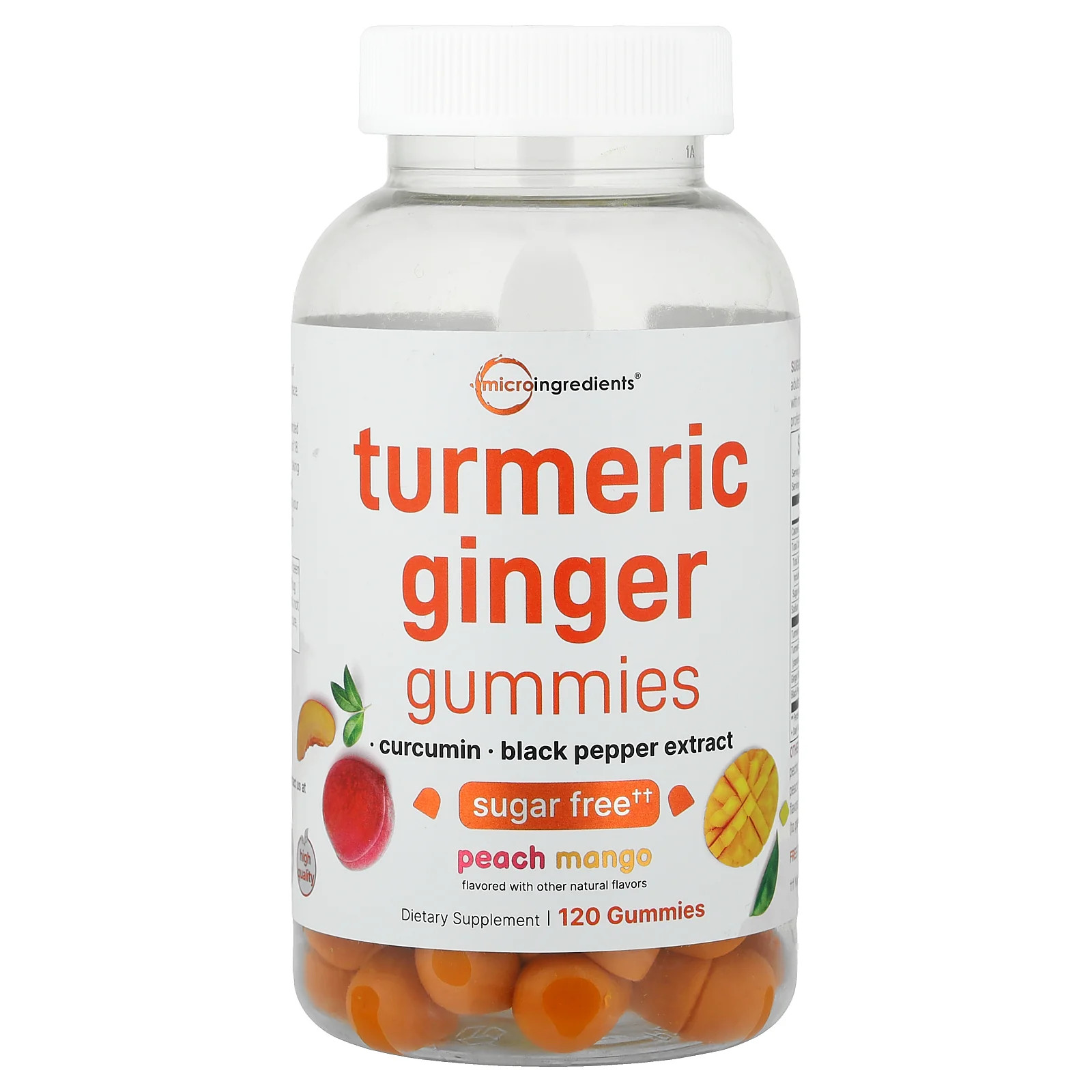2 X Micro Ingredients, Turmeric Ginger Gummies, Peach Mango, 120 Gummies