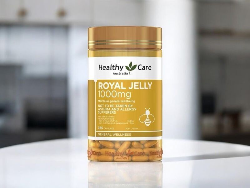 Healthy Care Royal Jelly 1000mg 365 Caps Australia Antioxidant, Collagen Booster