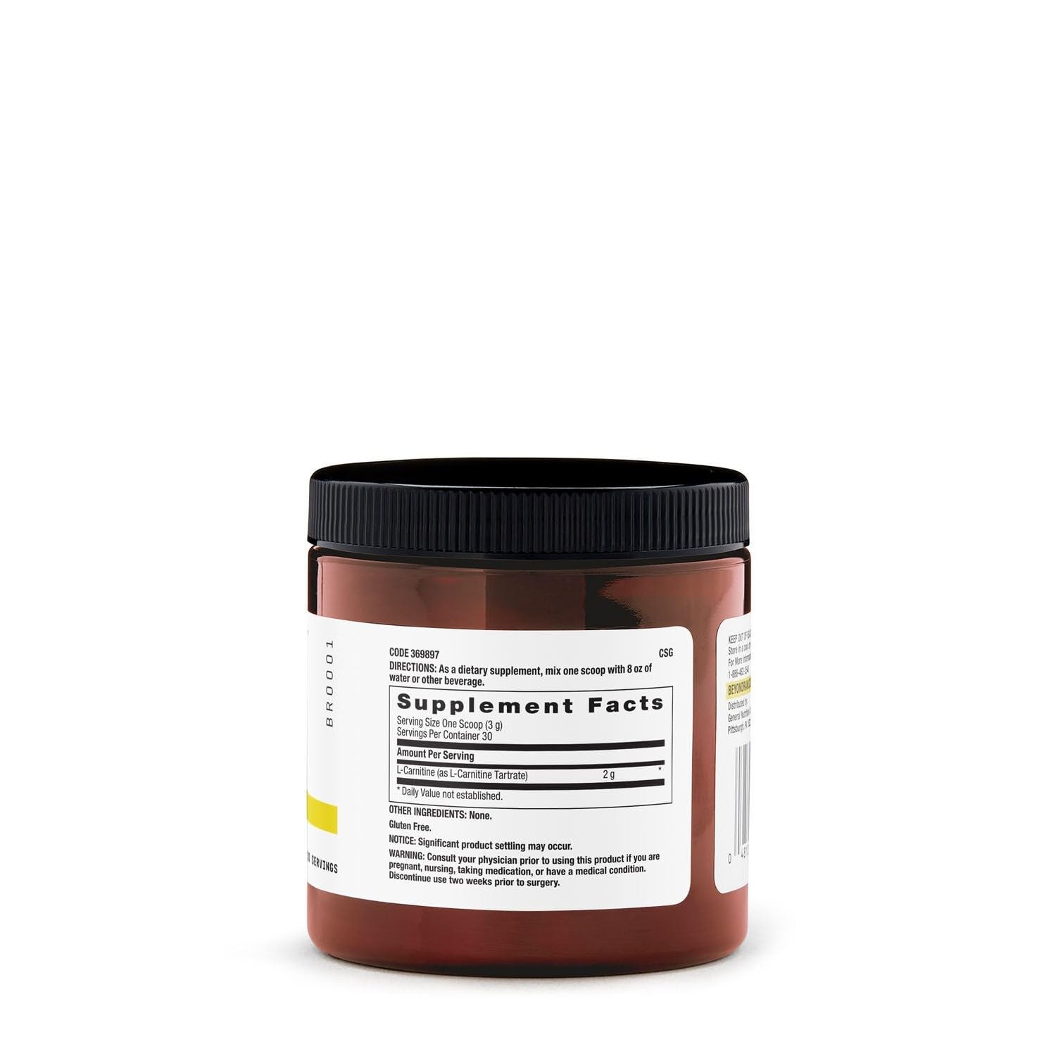 BEYOND RAW Chemistry Labs L-Carnitine Powder, Fuels 3.17 Ounce (Pack of 1)