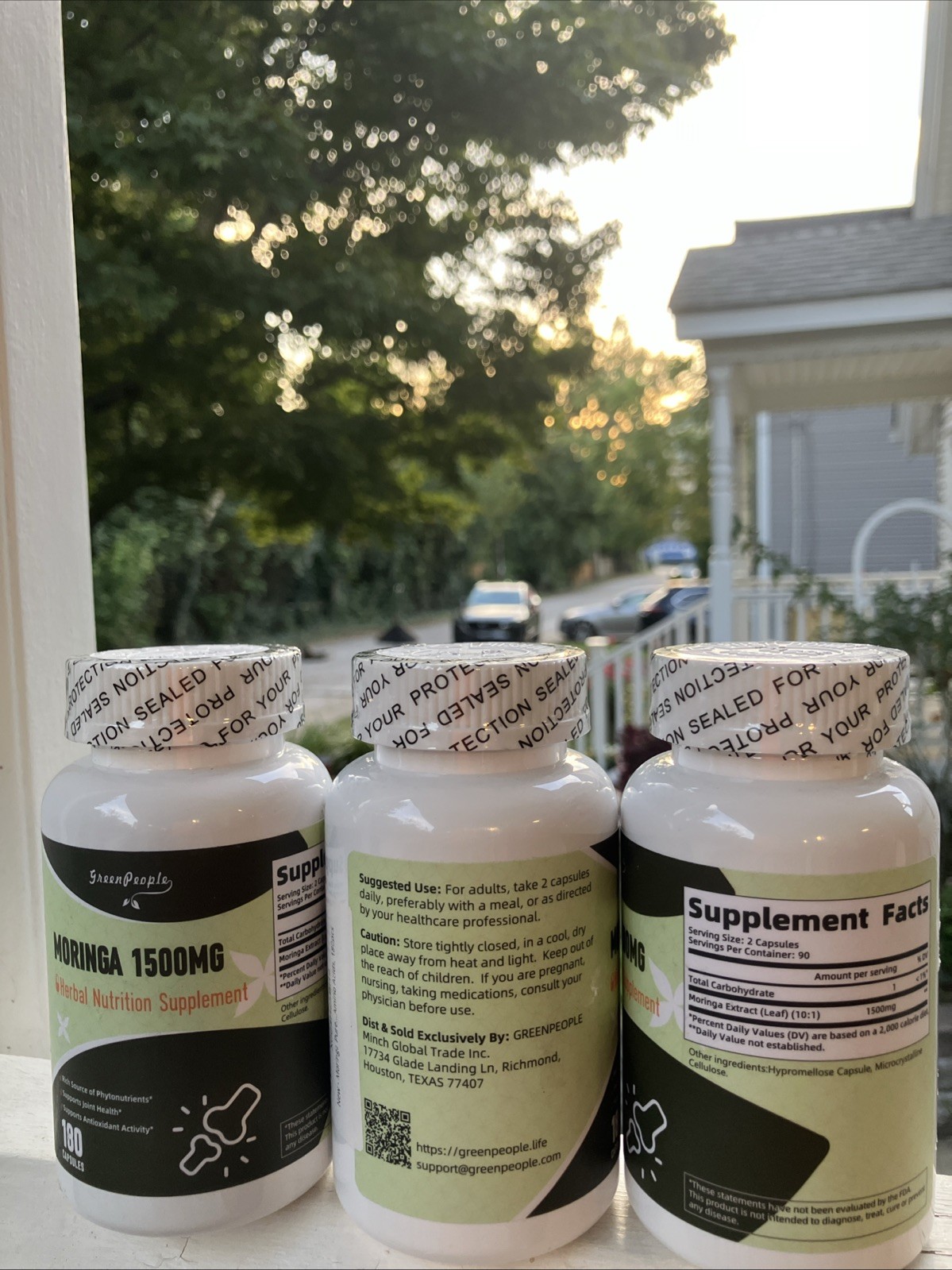 3 X 180 Capsules Moringa Oleifera Leaf Powder 1500mg – Organic Herb Extract 4/27