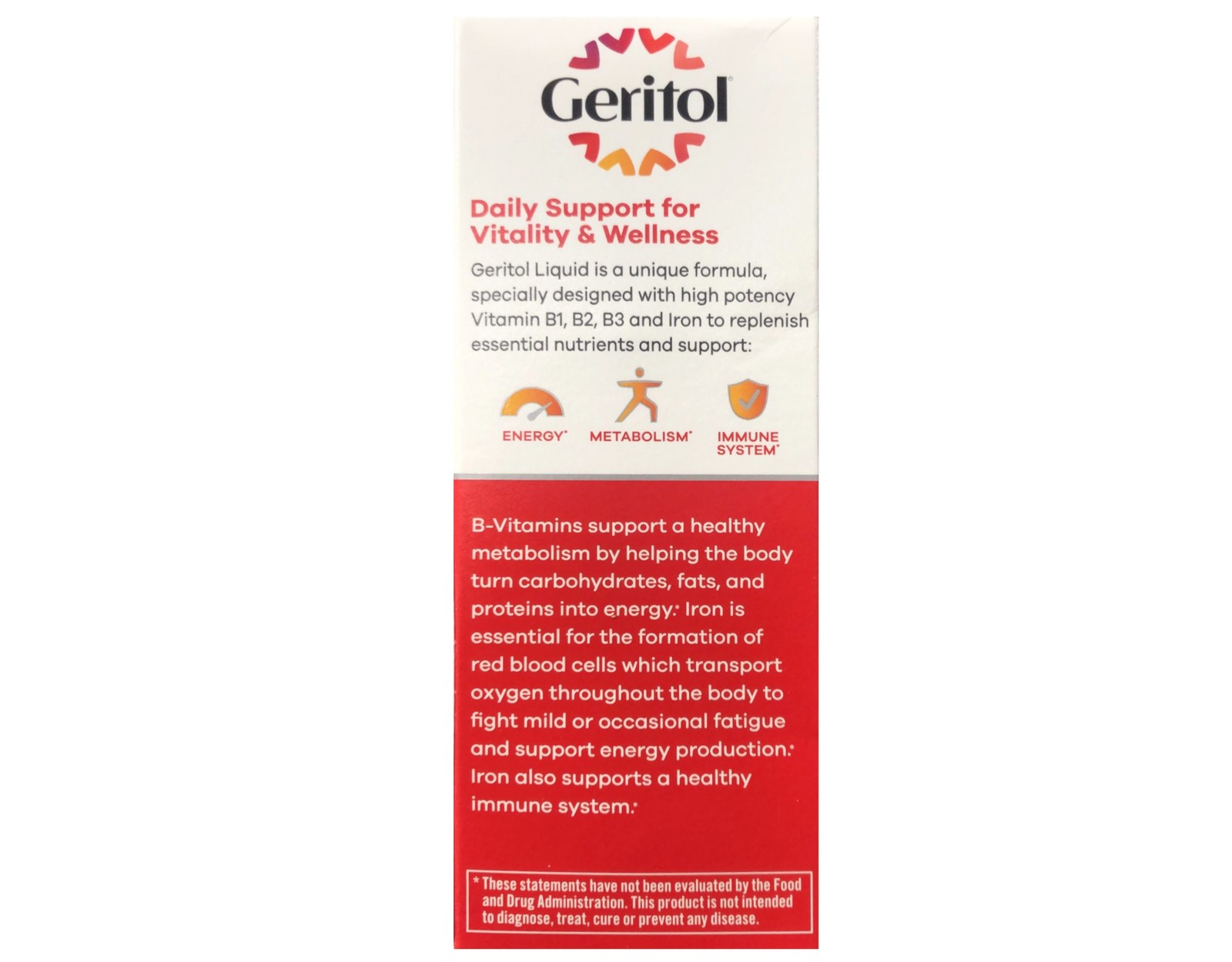4 Pack Geritol Liquid High Potency Vitamin & Iron Supplement 12oz Each