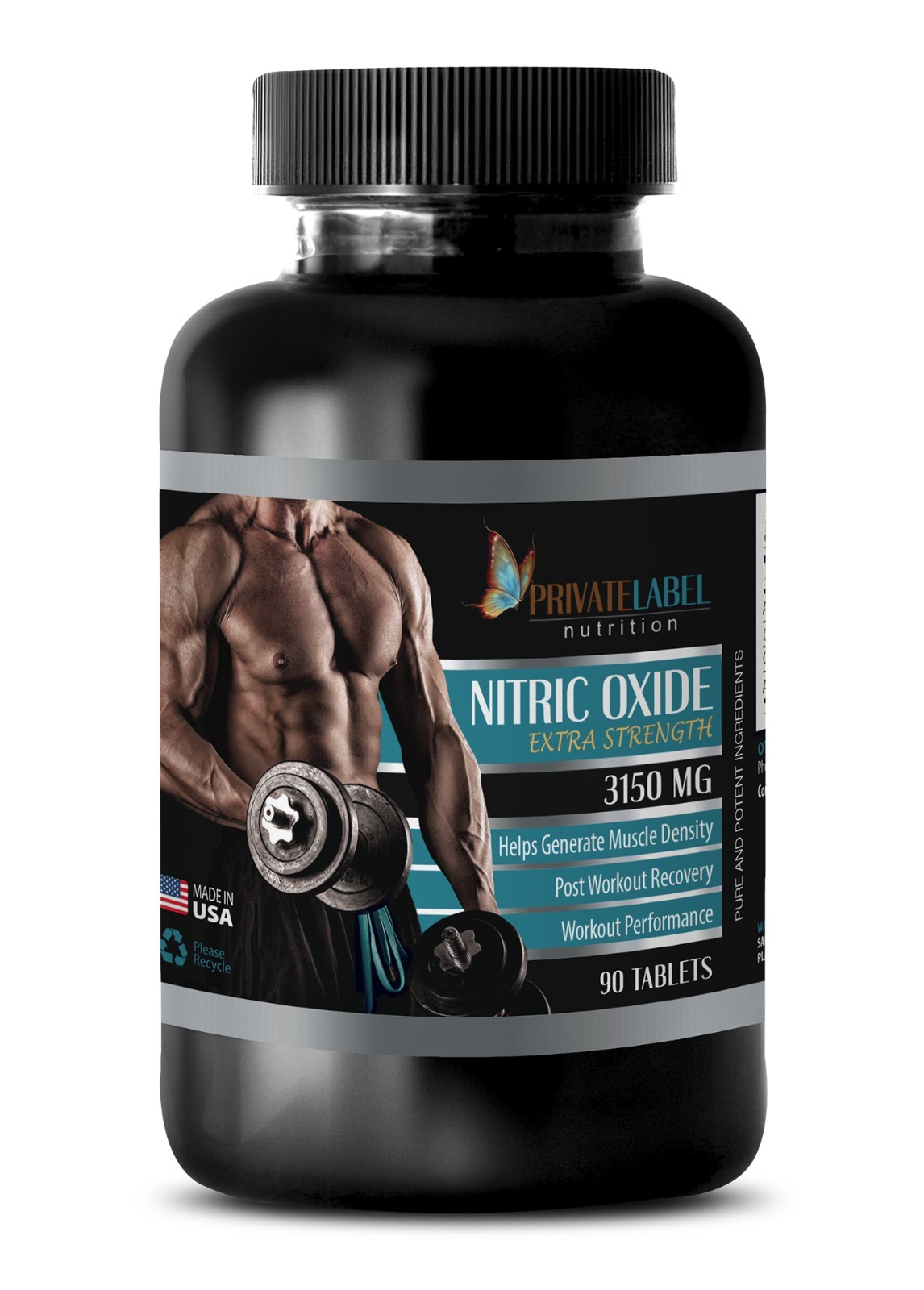 Nitric Oxide 3150mg – L-Arginine – Build Muscle – 1 Bottle, 90 Capsules