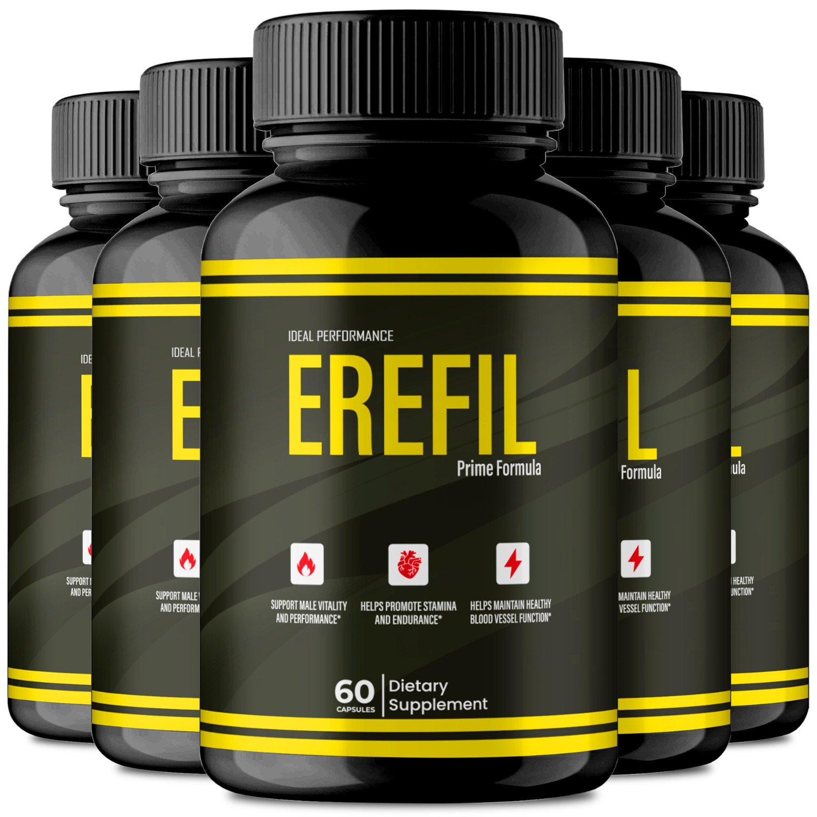 Erefil Supplement Capsules, Advanced Erefil Natural Pills (5 Pack)