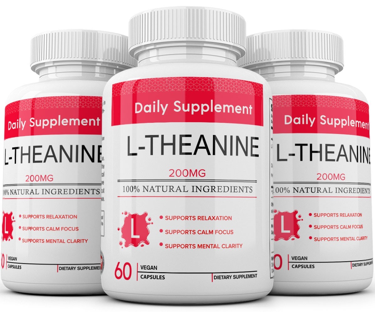 L-Theanine 200mg, 180 Capsules Double Strength Non-GMO, Gluten Free USA MADE