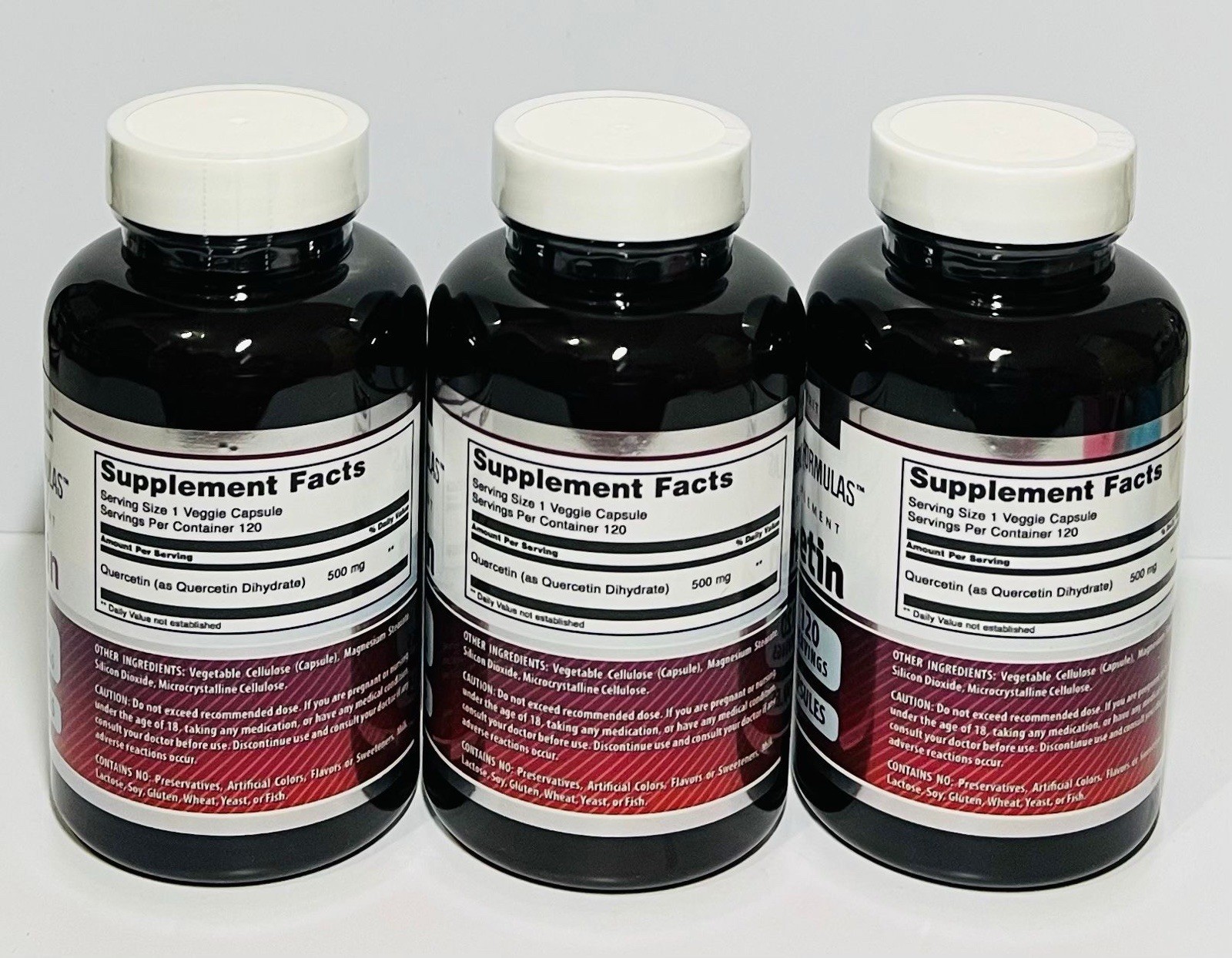 Quercetin 500mg 360 Veggie Capsules 3 Pack Immune Support Non GMO