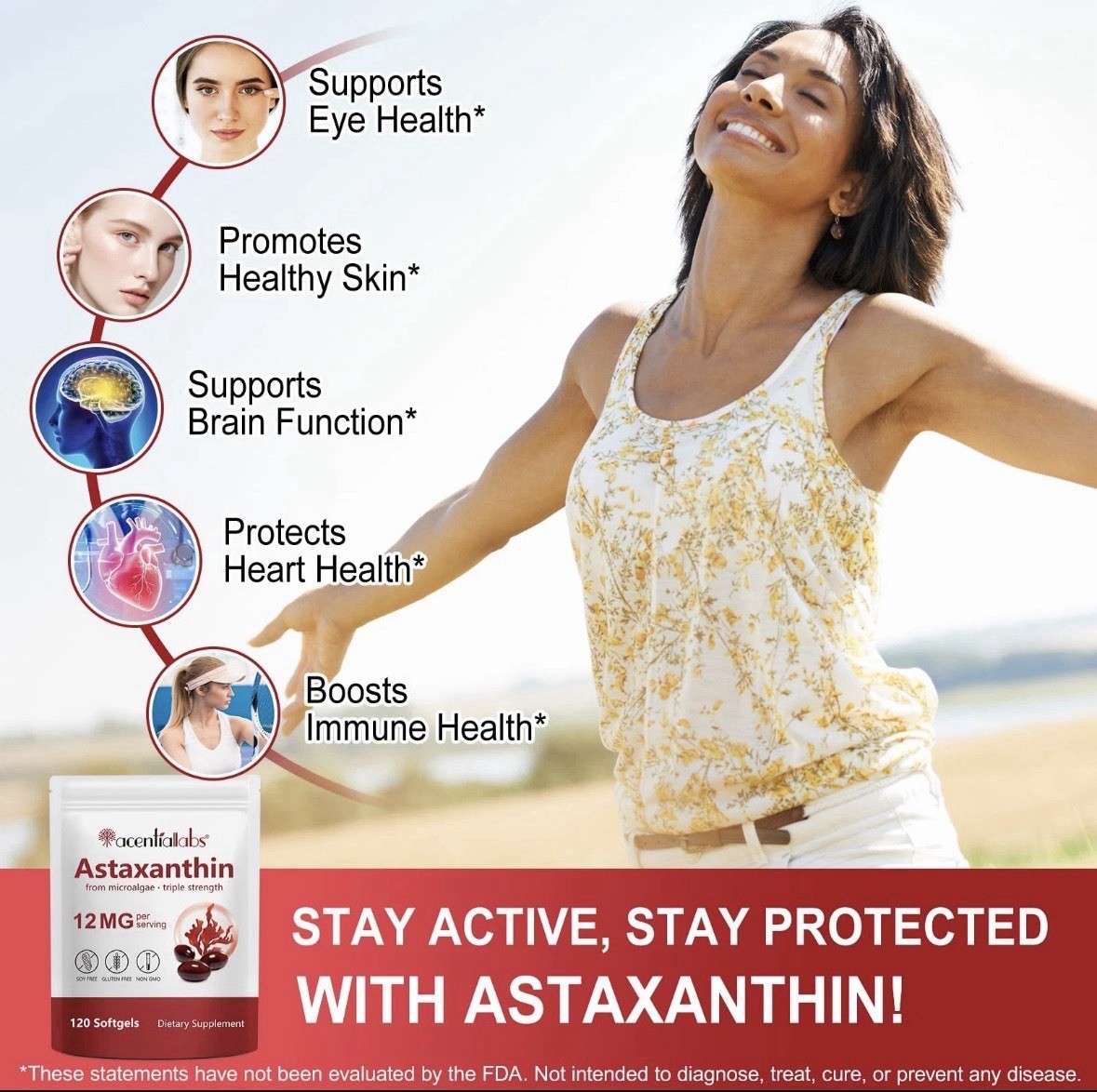 ZUZOKKAHA Astaxanthin Supplements 12mg – 120 Softgels | Premium Natural Antio…