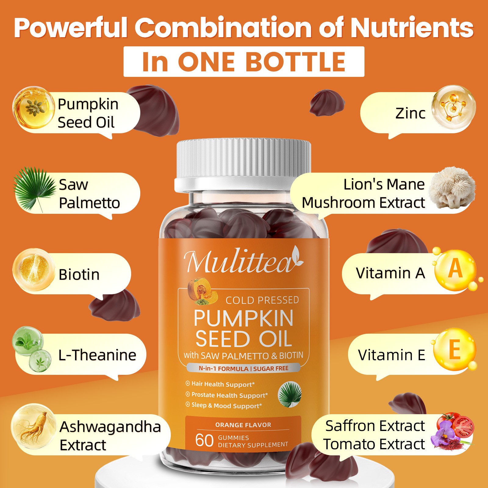 Pumpkin Seed Oil with Saw Palmetto Supports Immune, Hair & Prostate Health