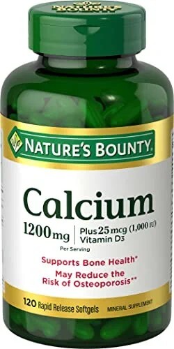 Nature’s Bounty, Calcium 1200 mg, & Vitamin D3 1000 IU, 3 Pack 120 Softgels Each