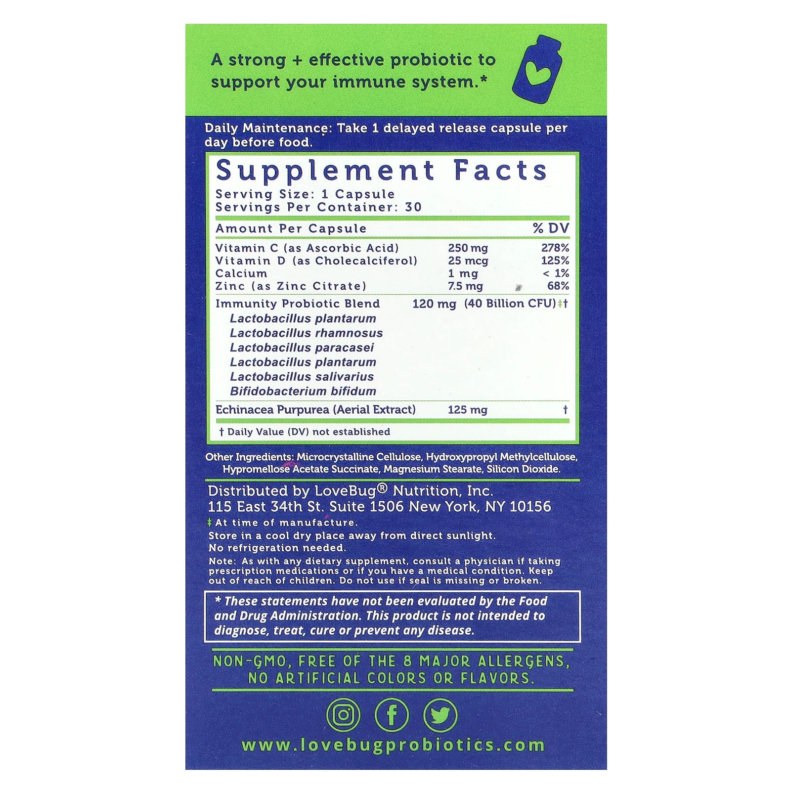 2 X LoveBug Probiotics, Immune Support Probiotic�, Daily Probiotic, 40 Billion