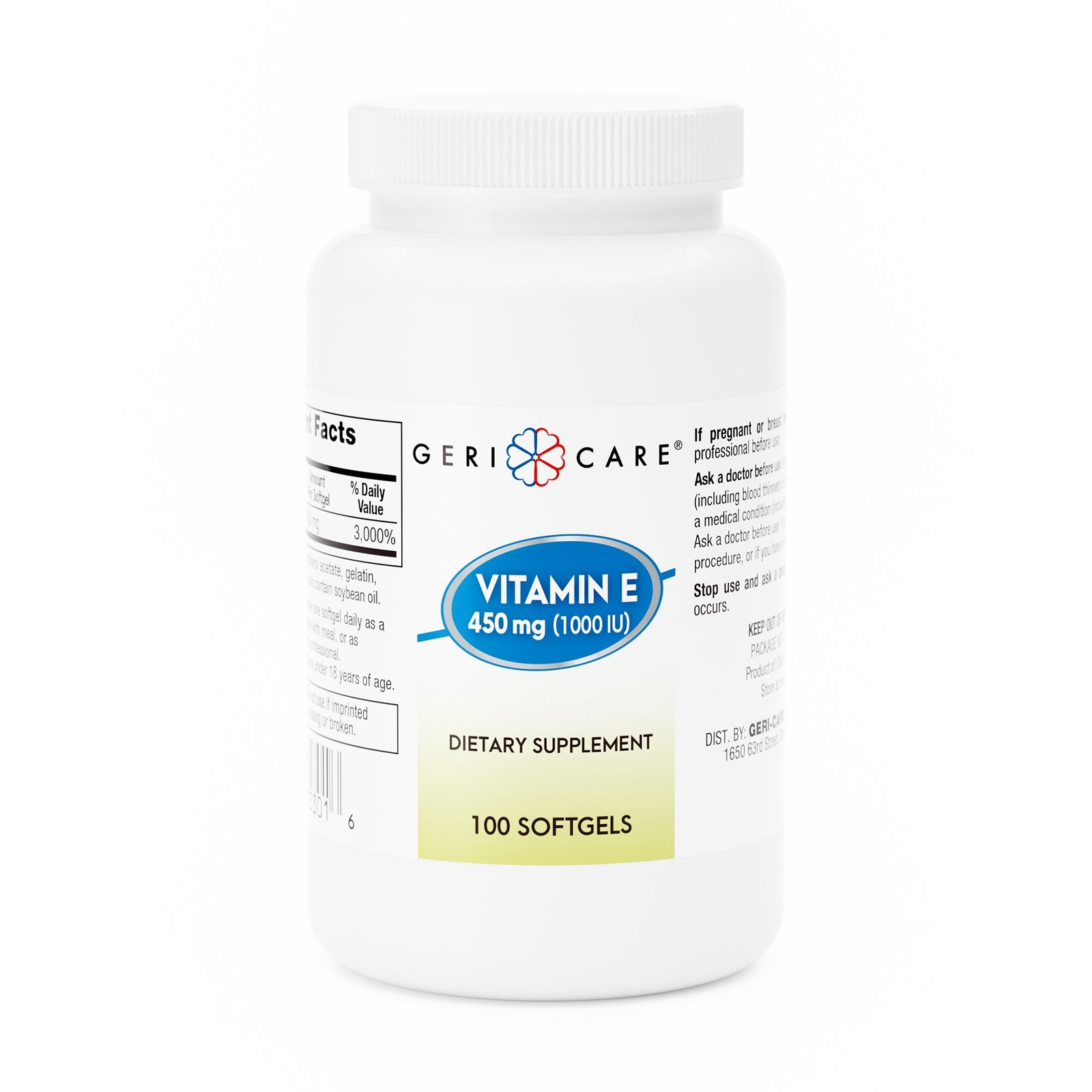 Geri-Care Vitamin E Softgel 753-01-GCP 1 Bottle 100 per Bottle