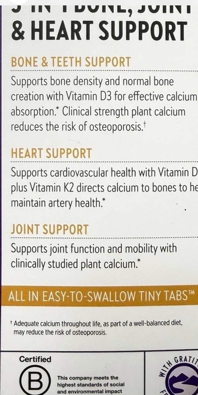 2 New Chapter Plant Calcium Bone Strength Supplement – 240 Tablets *03/2027*