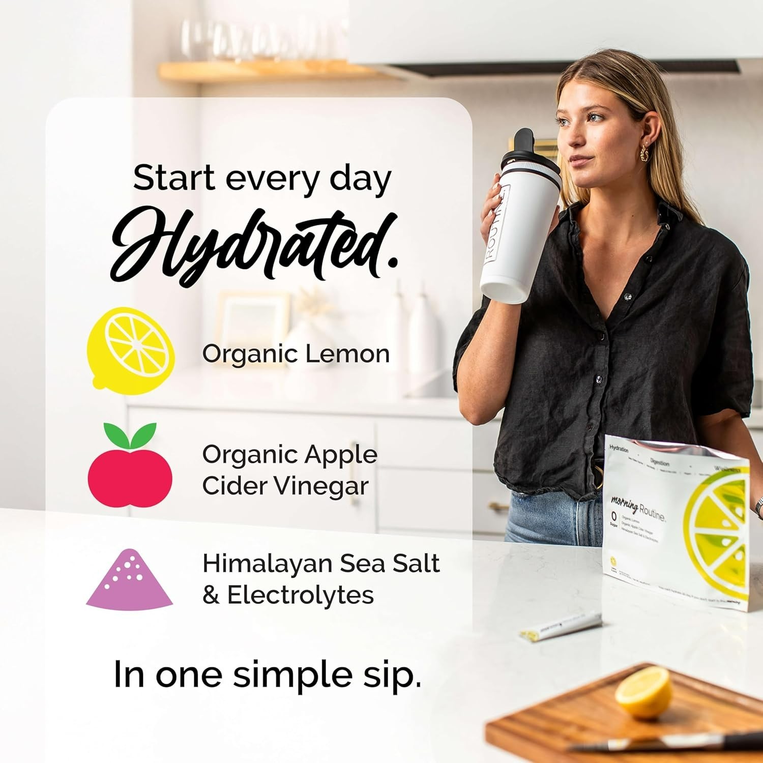 ROUTINE Morning Daily Hydration | Electrolyte Powder Packets – 30 Sticks