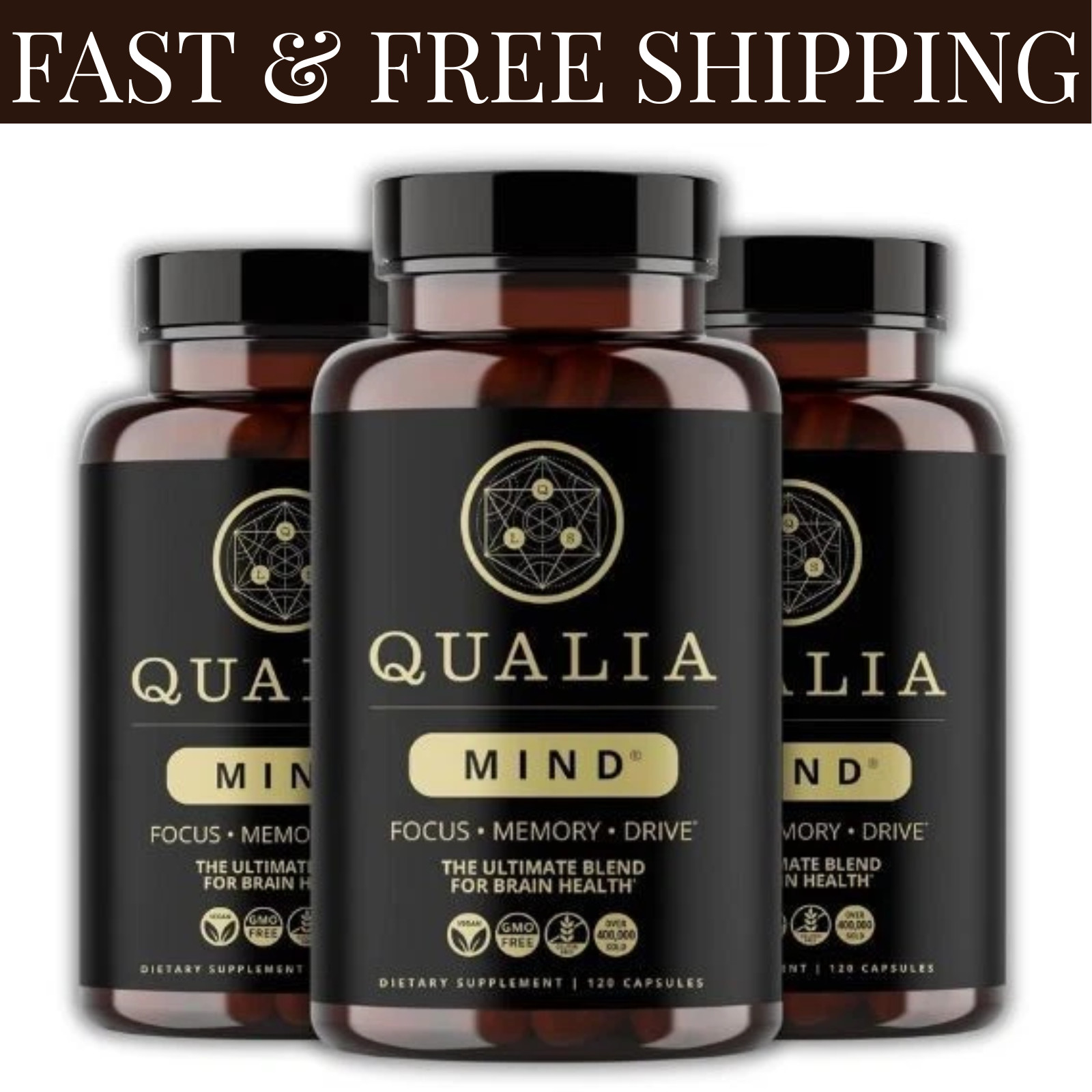 (3 Pack) Qualia Mind Brain 2.0 Supplement Nootropics – 120 Capsules – latest