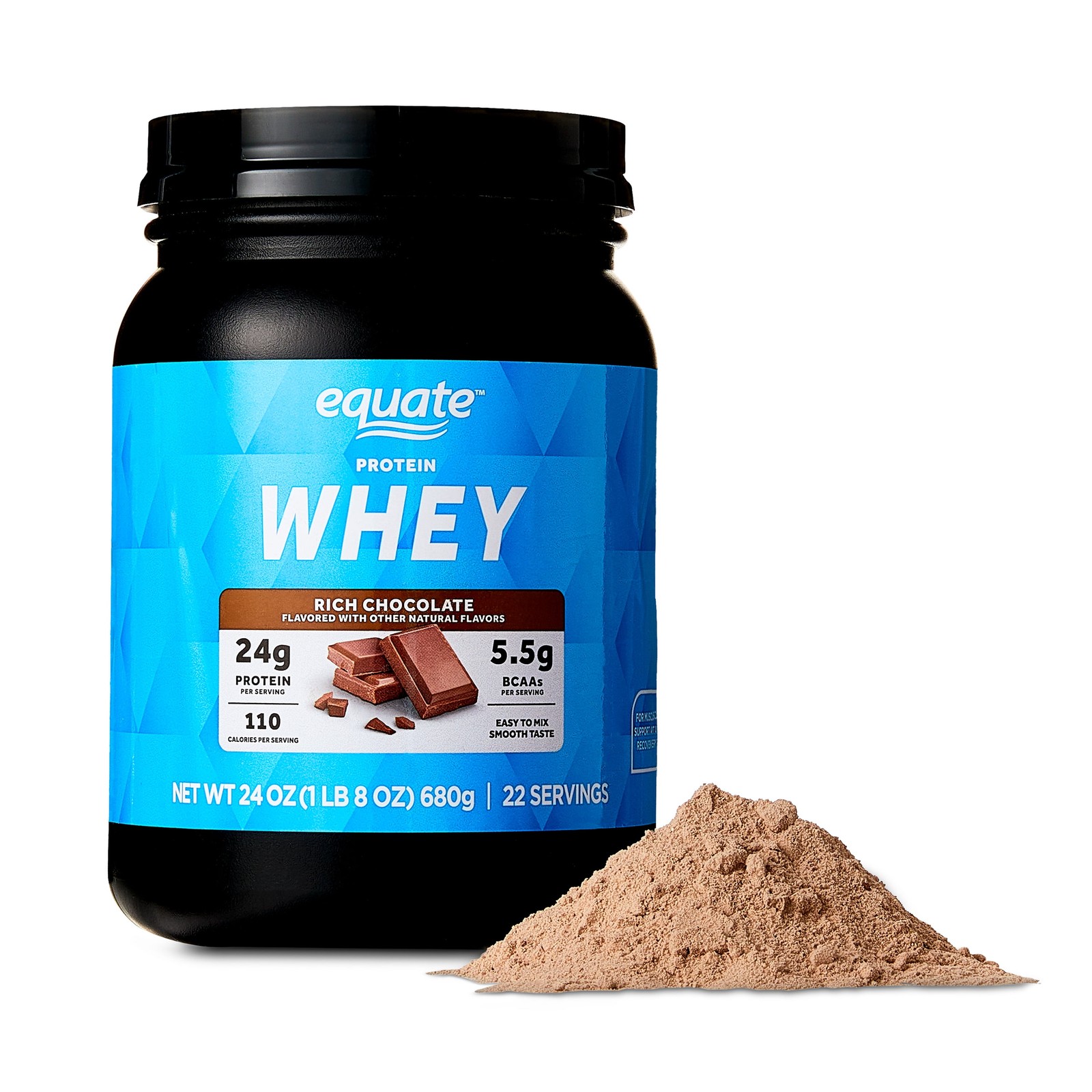 Whey Protein Powder, Rich Chocolate, 24 Oz