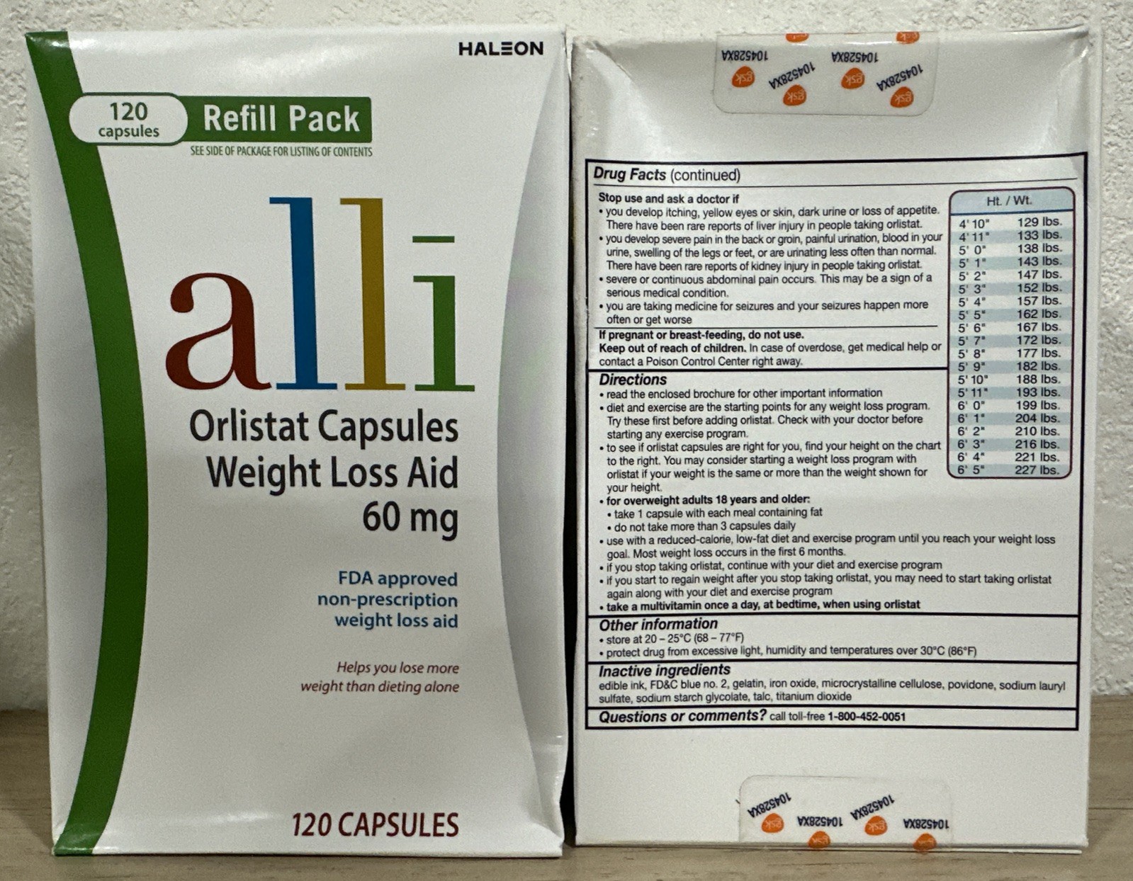 Alli Orlistat Diet Pills Refill Pack – 120 Capsules – Pack of 2 – Exp 10/2027+