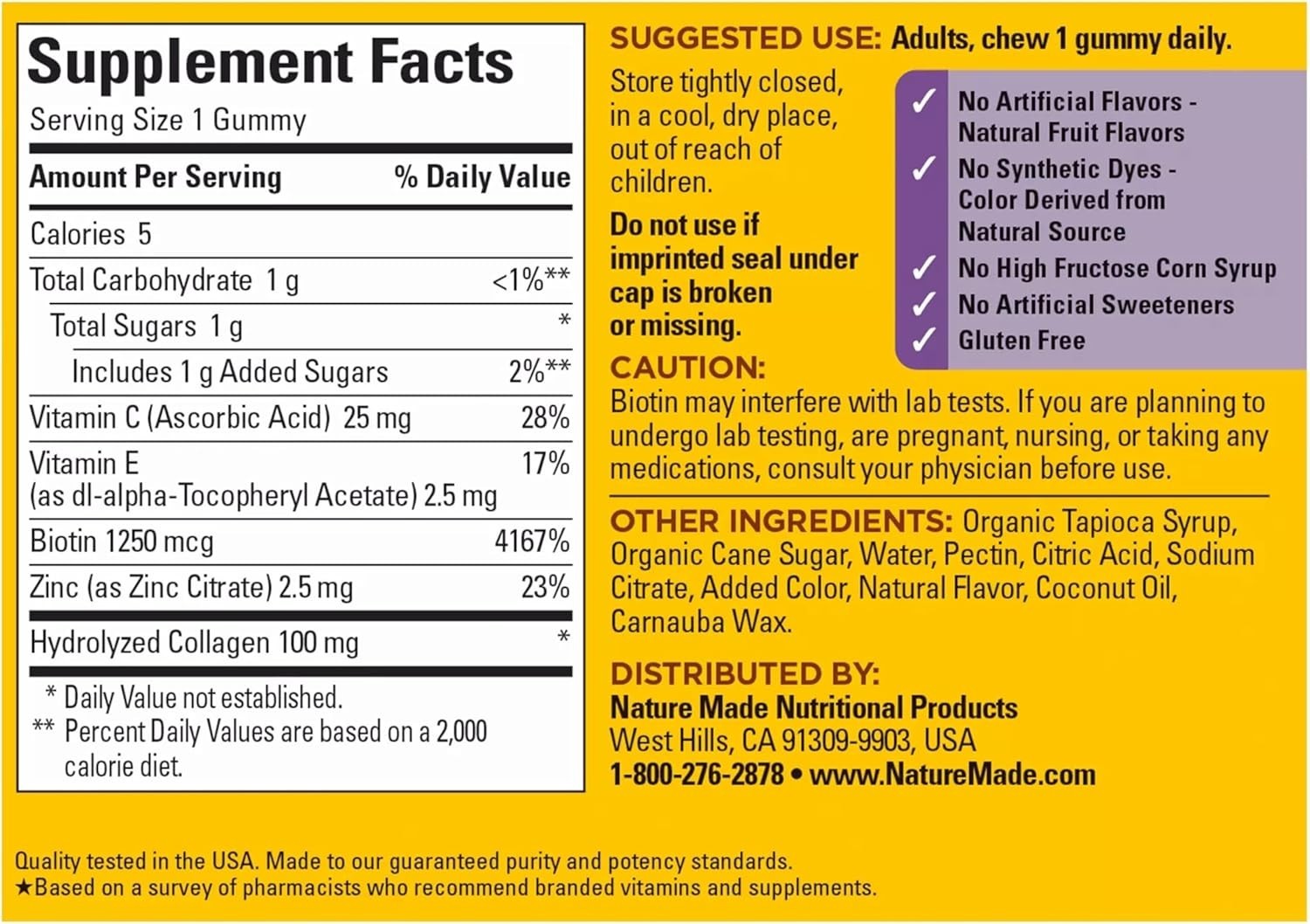 Collagen Gummies with Vitamin C, Zinc, Biotin, Hydrolyzed Collagen Peptides f…