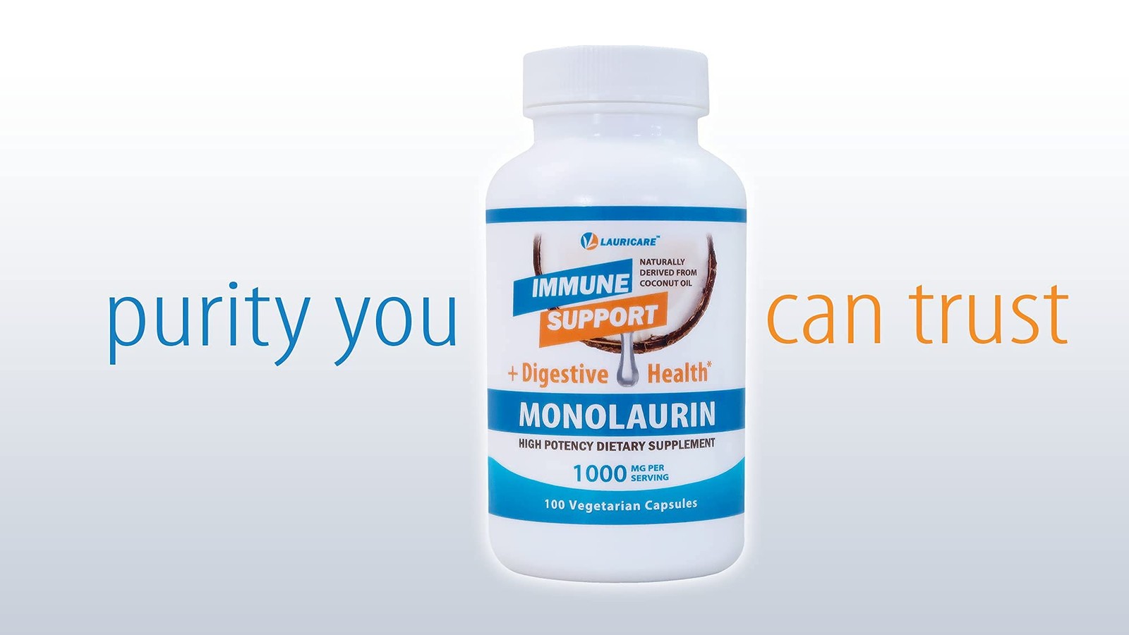 Monolaurin Supplement for Immune Support – Gut Health – 1000mg Per Serving- 1…