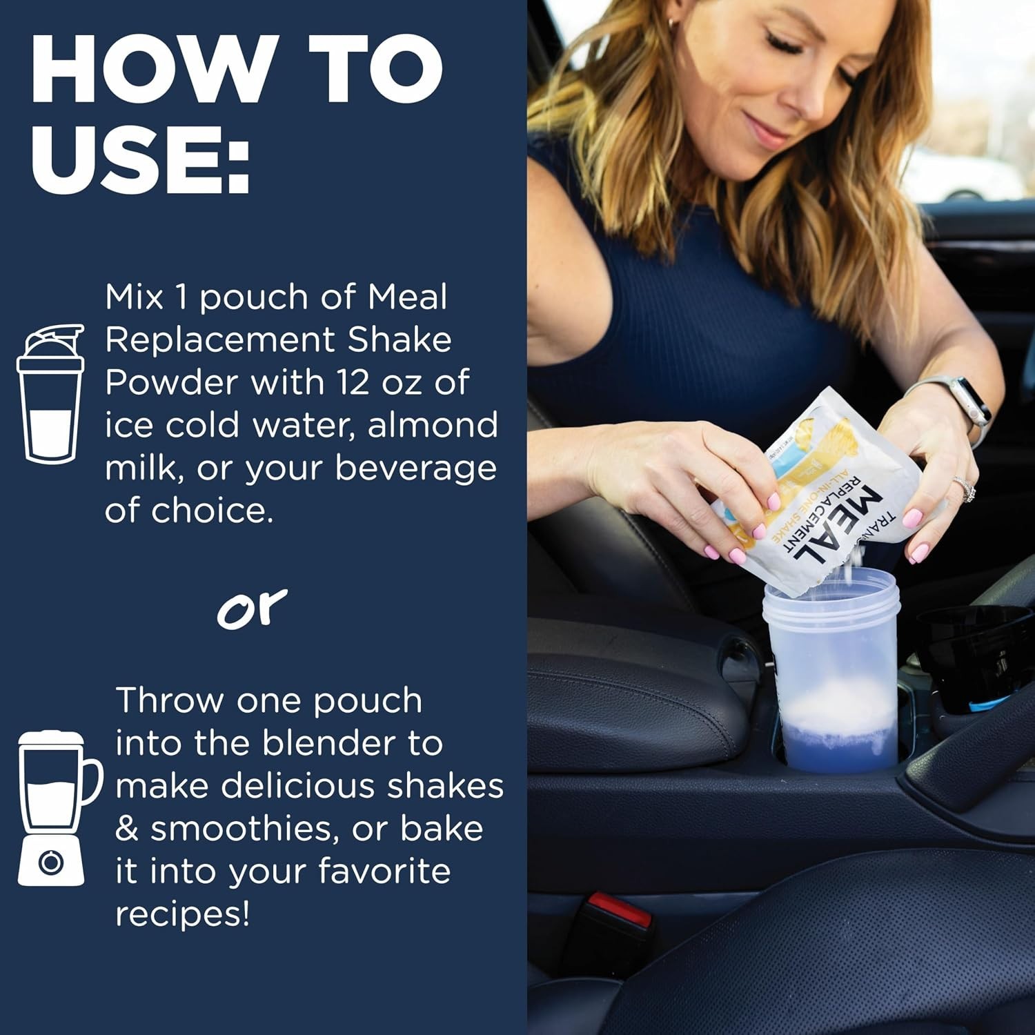 Protein-Packed Meal Replacement Shake Variety with Vibrant Pink Shaker Bottle