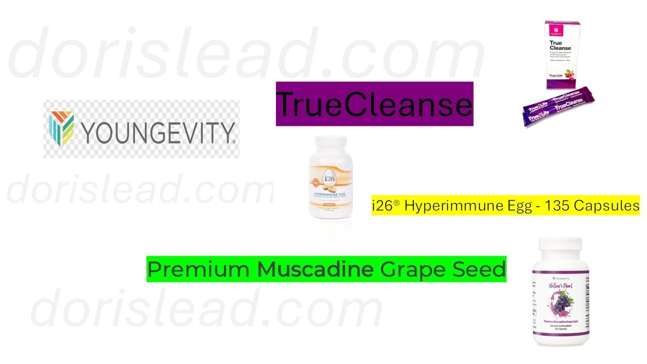 Youngevity -Premium Muscadine Grape Seed 60 -TrueCleanse and I26 capsules