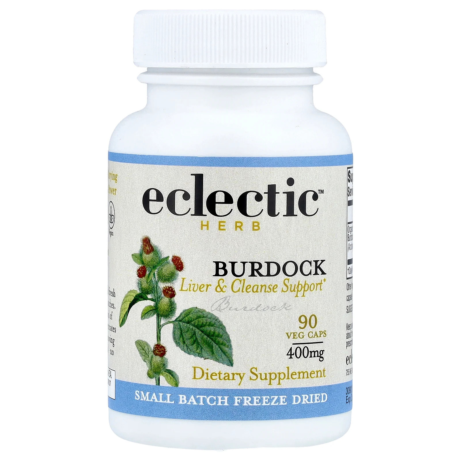 2 X Eclectic Herb, Burdock, Liver & Cleanse Support, 400 mg, 90 Veg Caps