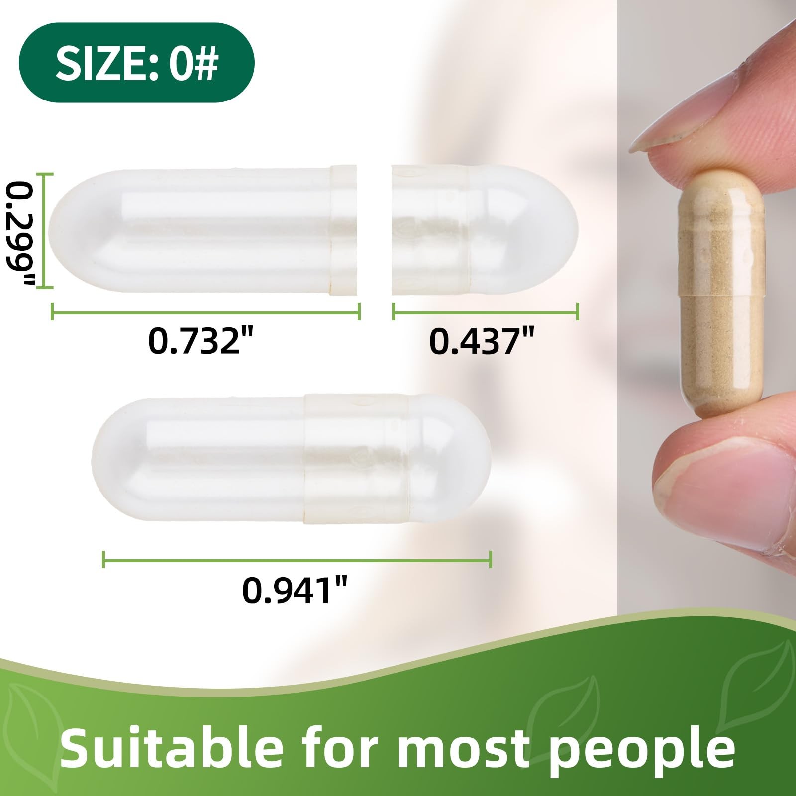 EaccoViigr Size 0 Empty Capsules – 1000 Count Clear Empty Pill Capsules with …