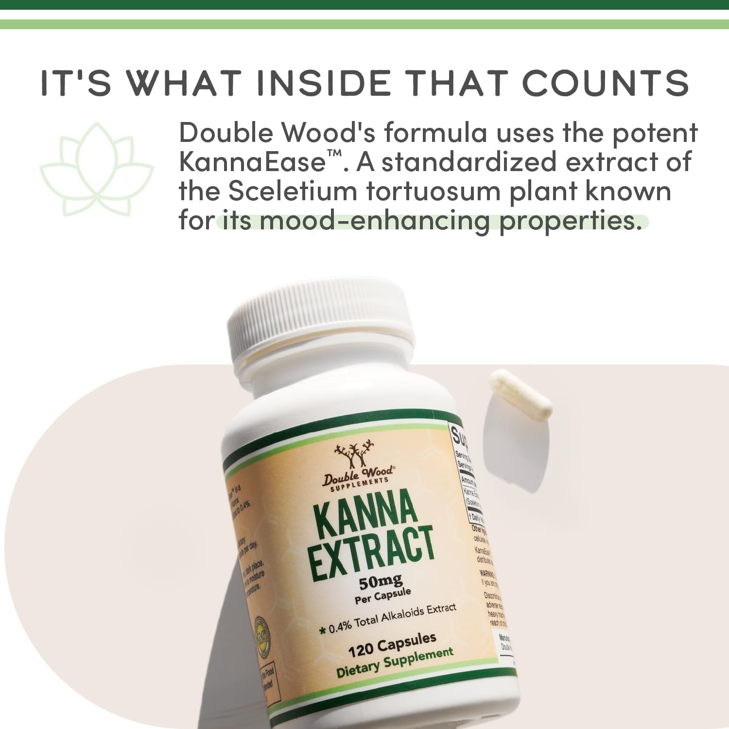 Kanna Extract Supplement (Sceletium Tortuosum) – 50mg Per Capsules, 120…
