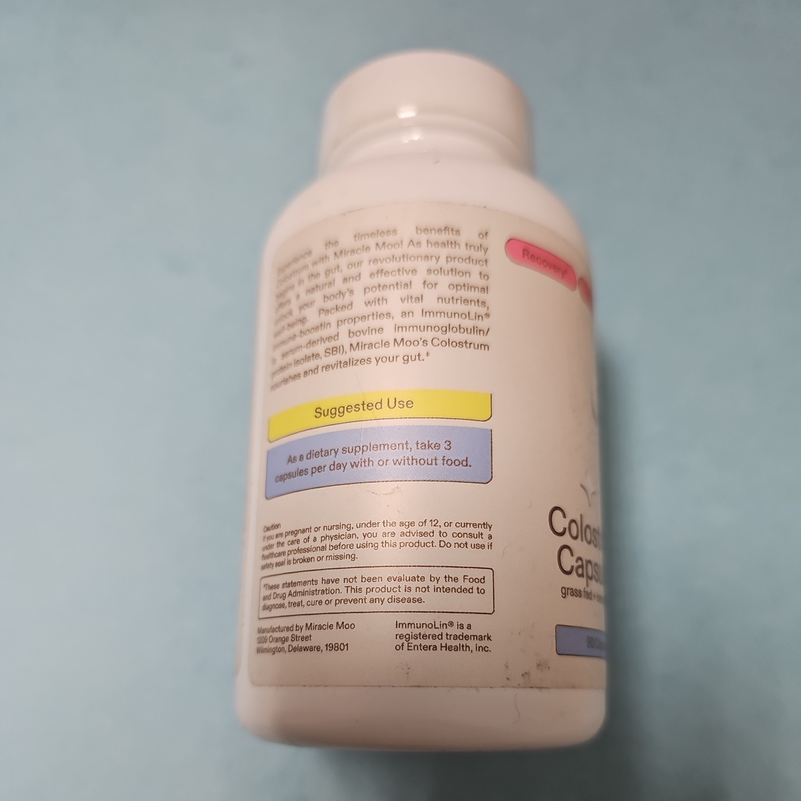 Miracle Moo Mother Natures Colostrum Capsules for Gut Health Immune Support 7/27