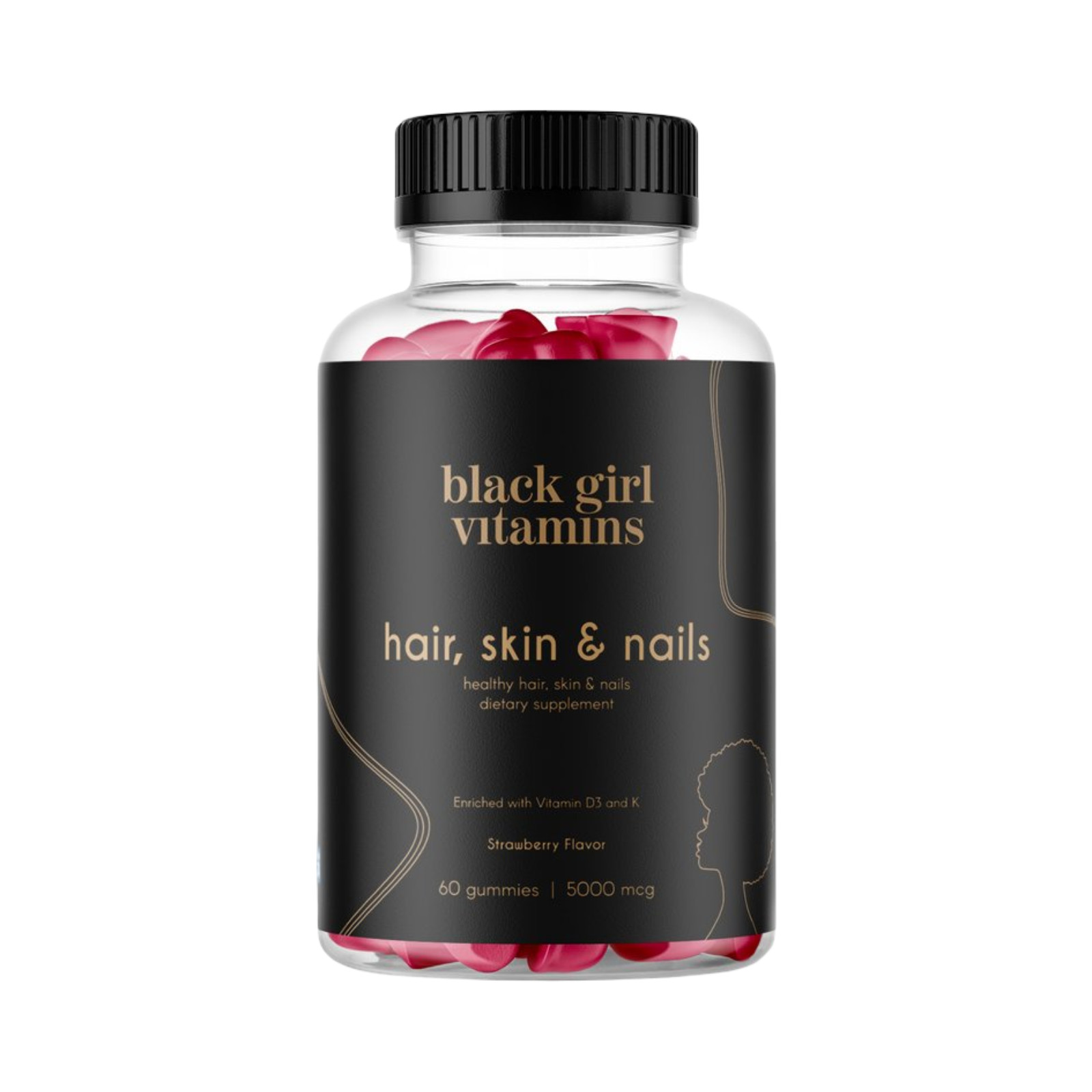 Black Girl Vitamins Hair, Skin & Nails Support Gummies – 60 Gummies