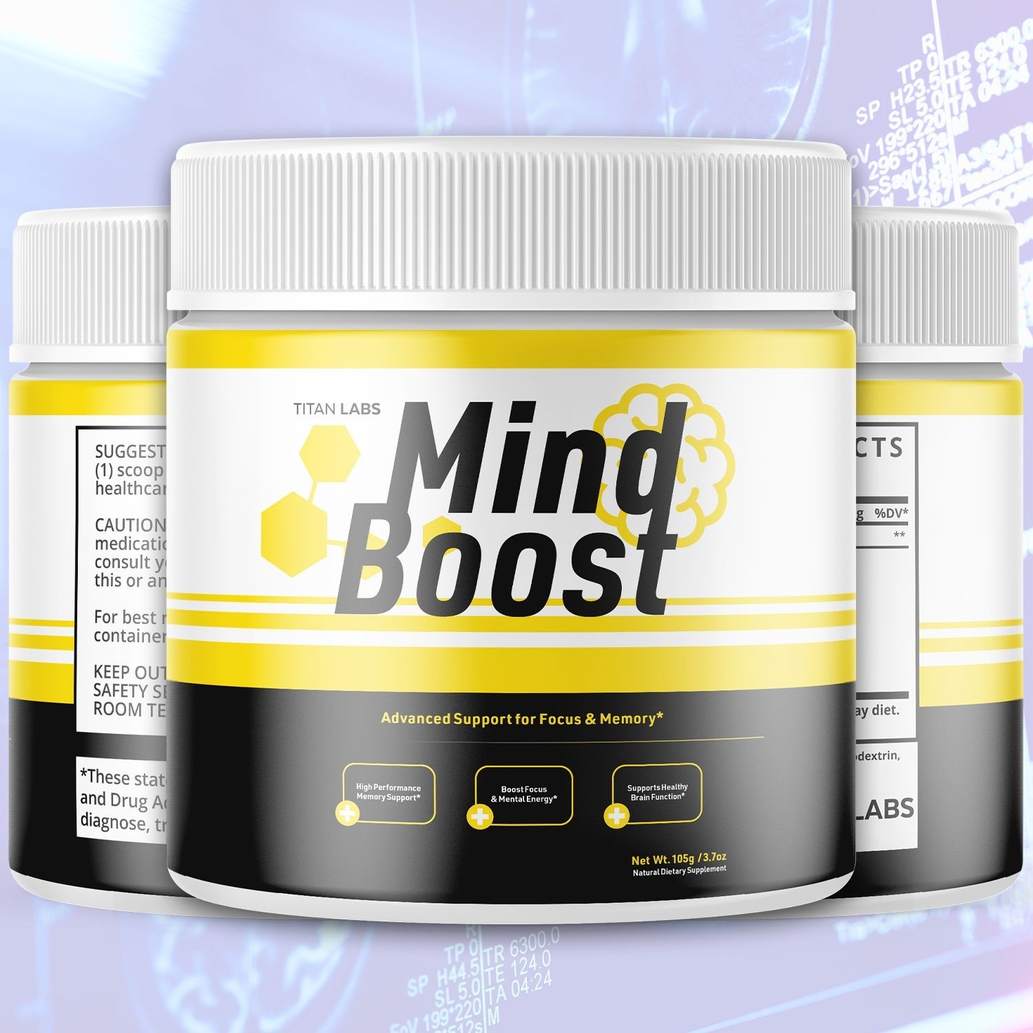(2 Pack) Mind Boost Powder Natural Brain Support Supplement MindBoost 60 Serves
