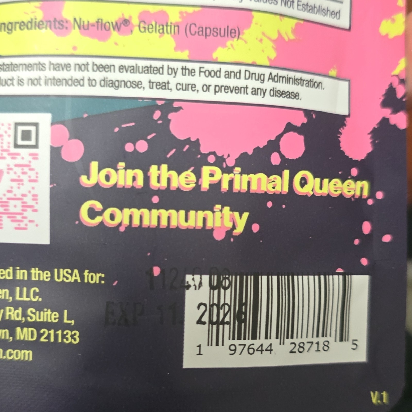 Primal Queen Hormone Support Dietary Supplement Capsules 60 Count