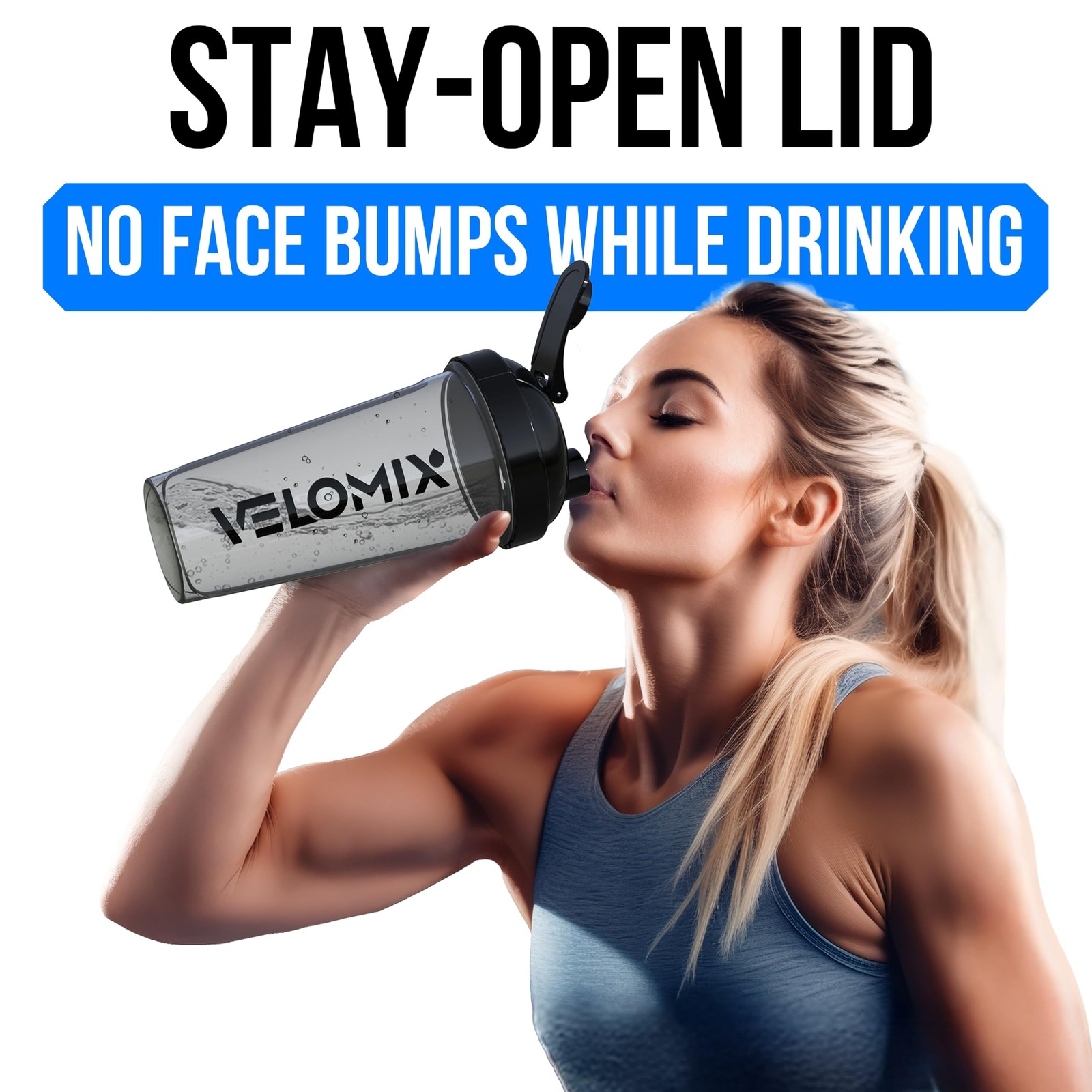 Velomix -2 Pack- 28 Oz Protein Shaker Bottles For Protein Mixes – 2X Wire Whisk