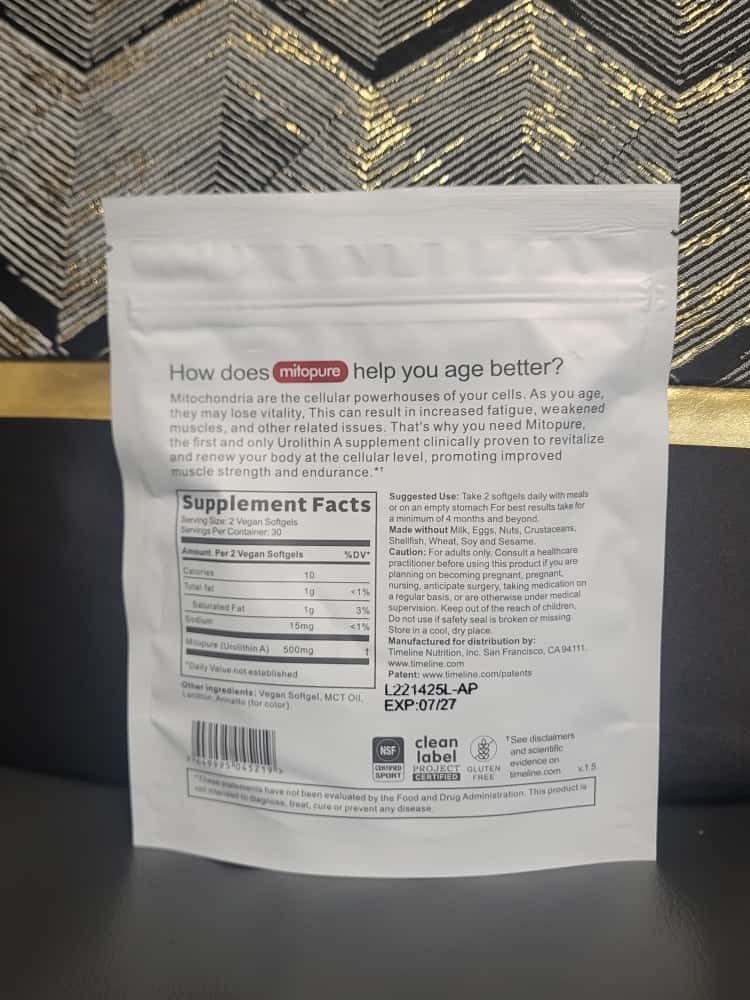 Pack of 2 Time-Line Longevity Supplement Mitopure Urolithin A 60 Softgels New