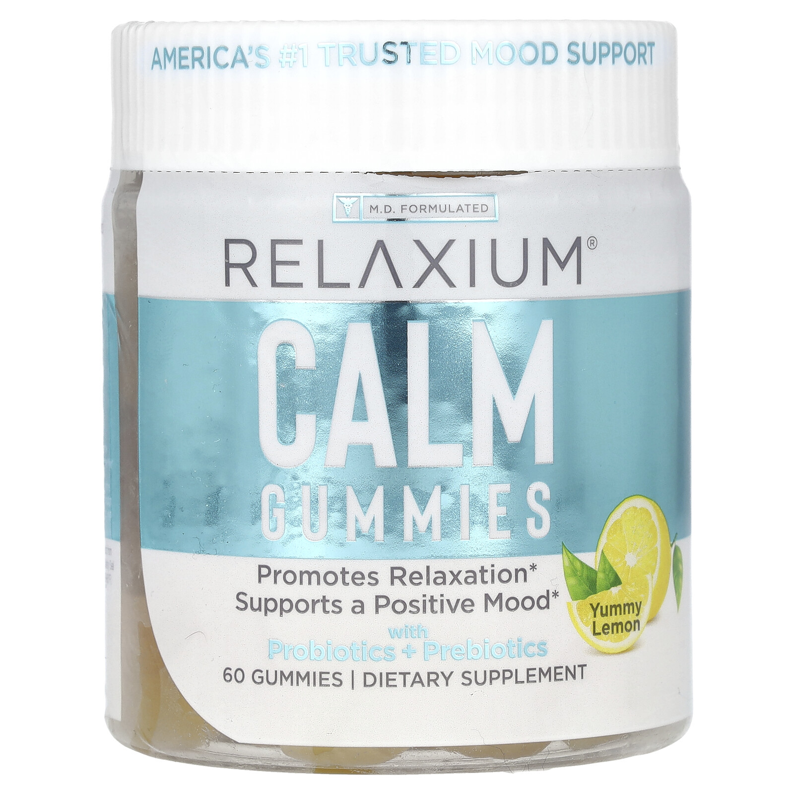 Calm Gummies with Probiotics + Prebiotics, Yummy Lemon, 60 Gummies