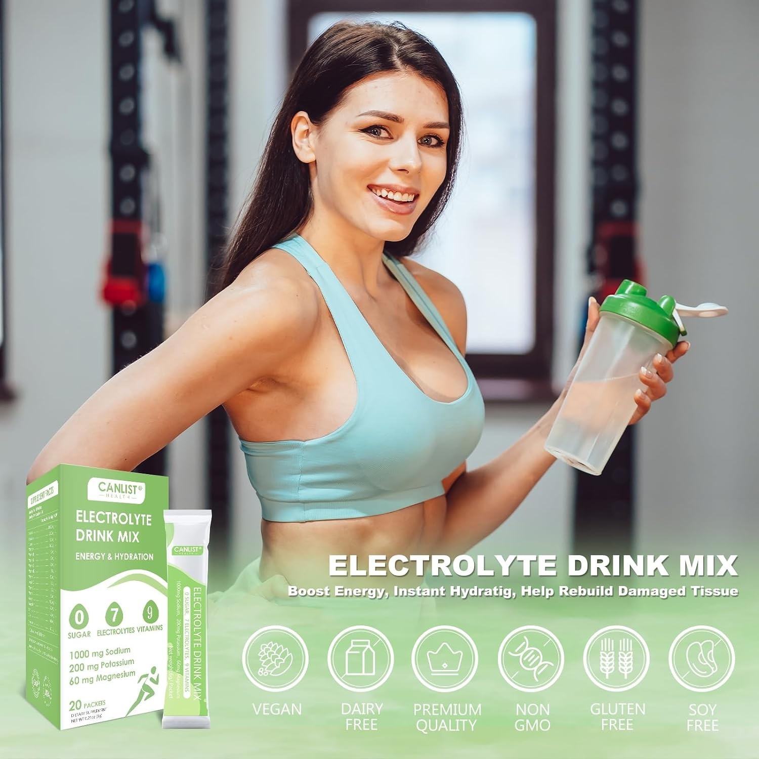 Electrolyte Mix Powder – Sugar-Free & GMO-Free for Quick Energy (20 Stick Packs)