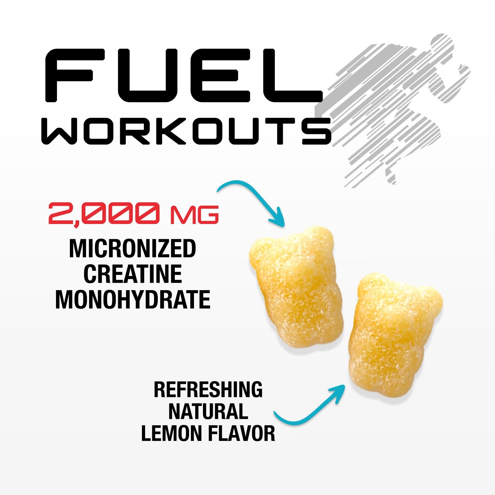 Creatine Monohydrate Gummies 2000mg – Best Micronized, Sugar Free Creatine Ch…