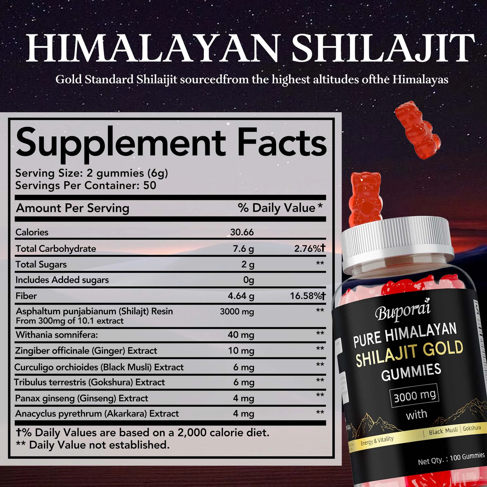Pure Himalayan Shilajit Gold 200pcs – Athletic Performance, Reduces Fatigue