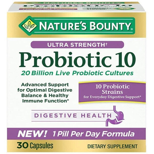 2 Packs Nature’s Bounty Ultra Strength Probiotic of 30caps + GIFT-Cinnamon Whisk