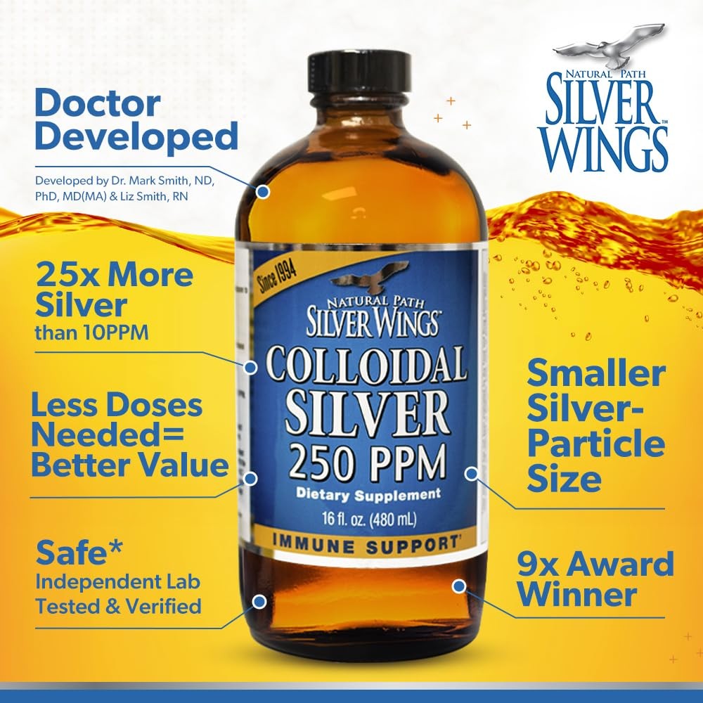 Natural Path Silver Wings Colloidal Silver Liquid – Enhanced Immune Support S…