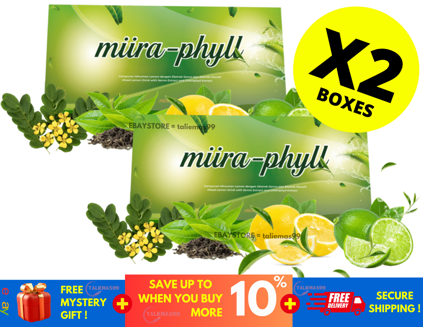 Miira-phyll Detox your body the natural way 12 sachets per box ( 2 Box )