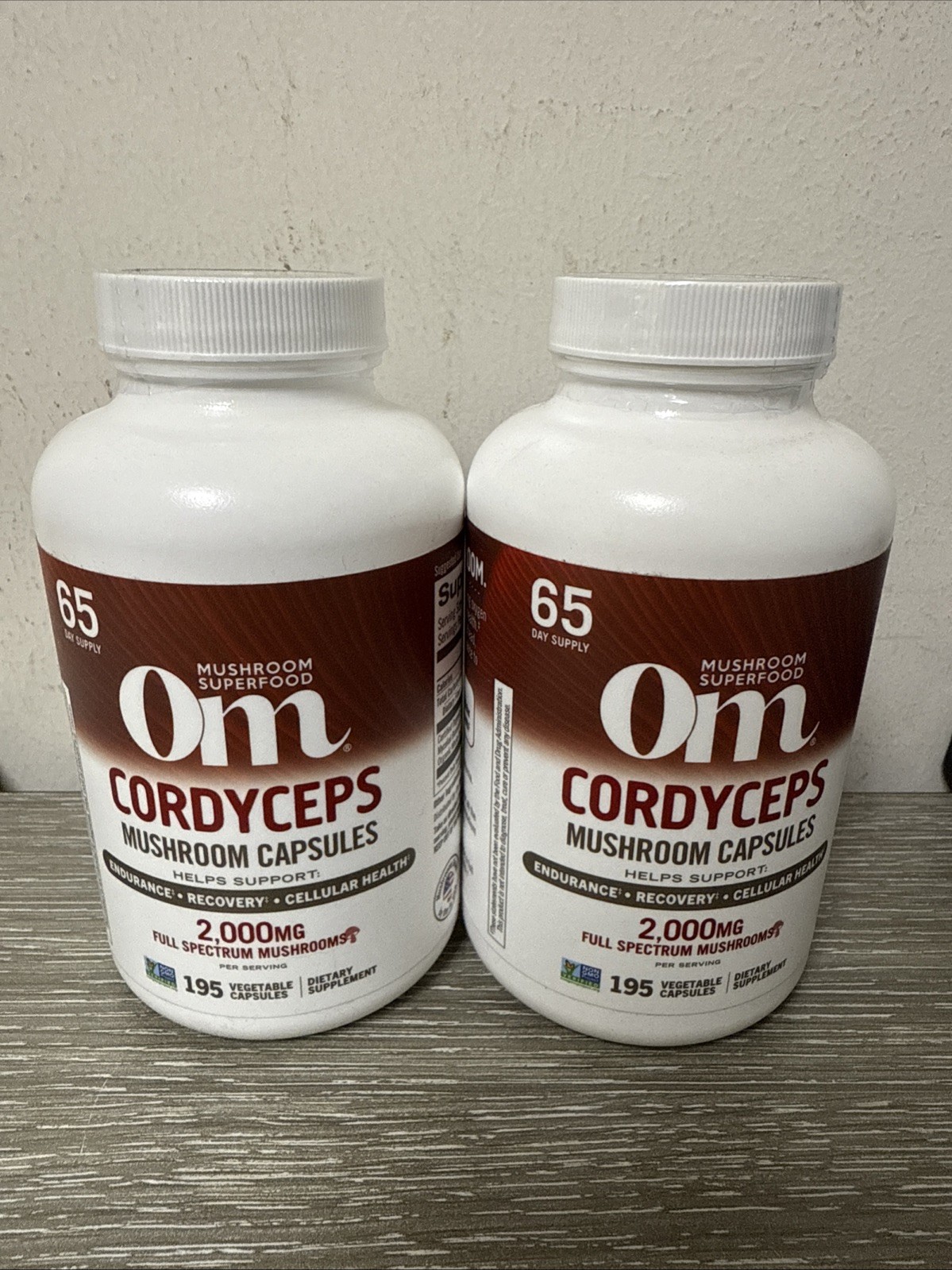 Om Mushrooms Cordyceps Capsules 195 Ct Each EXP 02/27 (2 PACK)