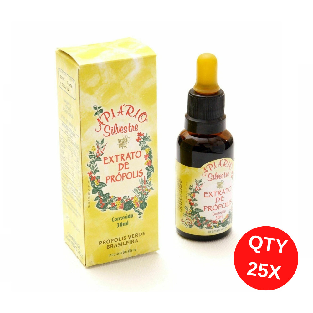 Propolis Extract APIARIO SILVESTRE Green Brazilian 25 bottles x 30 mL
