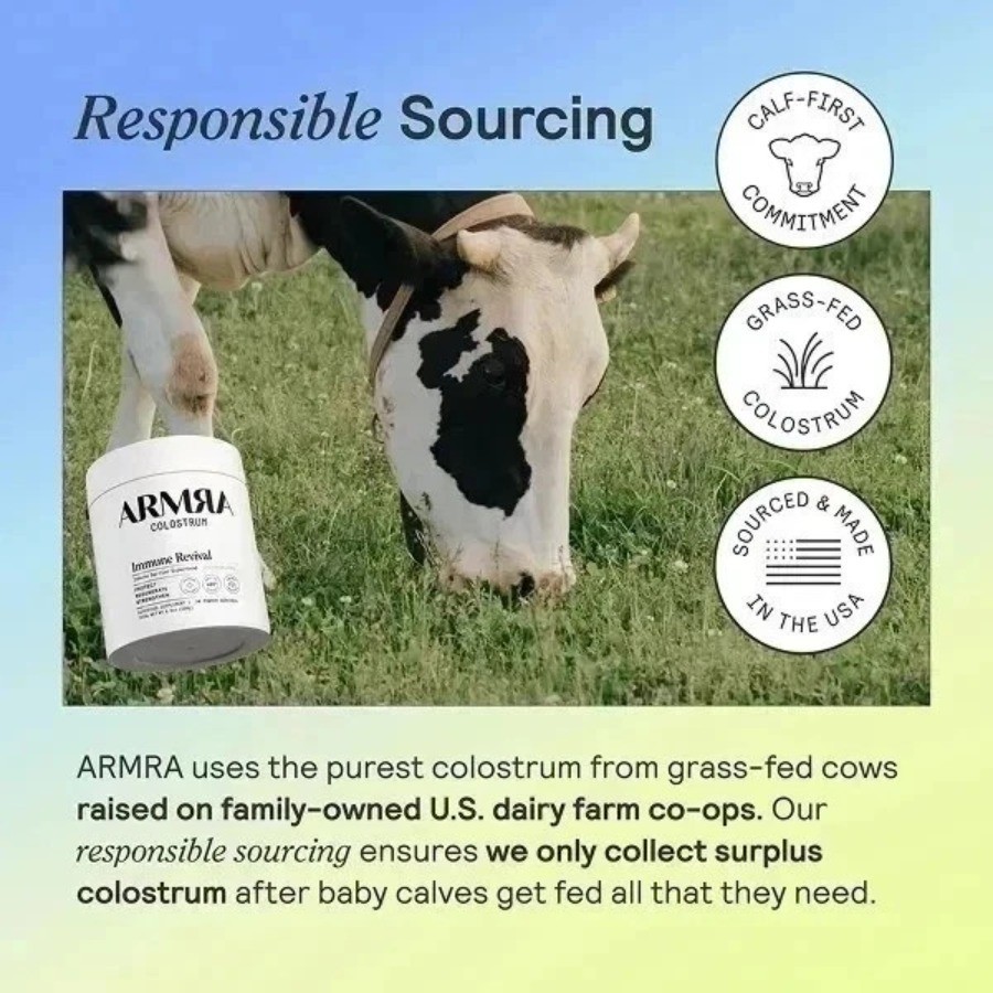 ARMRA Colostrum Health Revival Unflavored 120g 120 Servings Powder Supplement