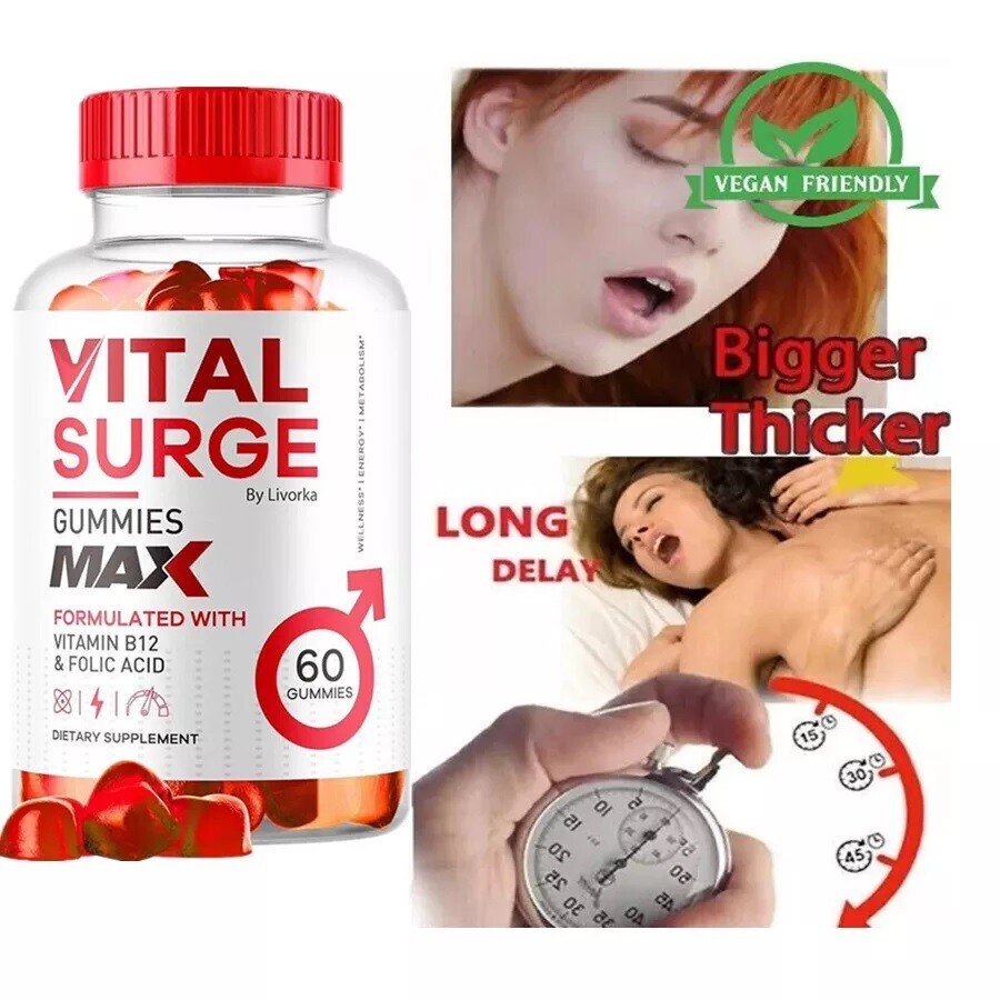Vital Surge Male Advanced Maximum Strength Gummies, Formula Male Support 60Count