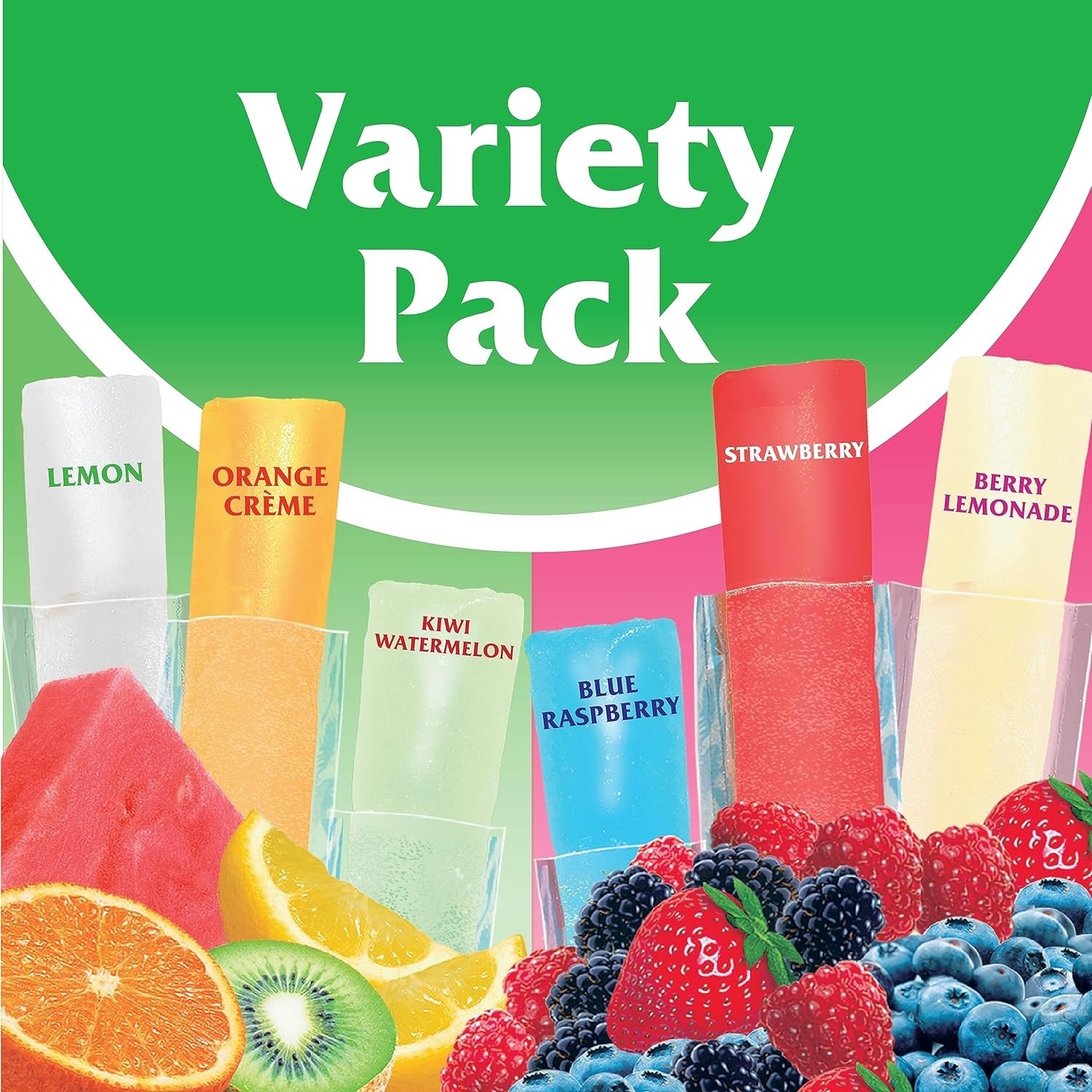 Authentic Italian Ice Freezer Bars, 96 Count Pack of 5