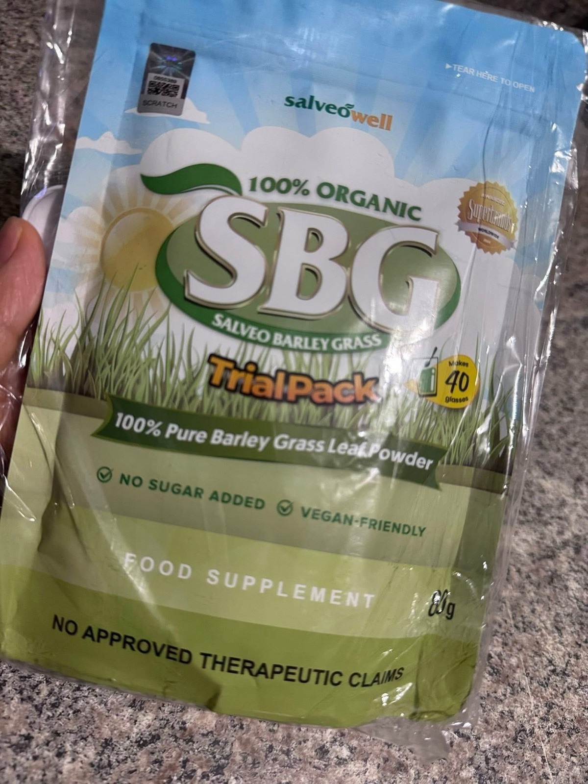 Salveo Barley Grass Powder – 100% Organic and Pure, 80g Trial Pack