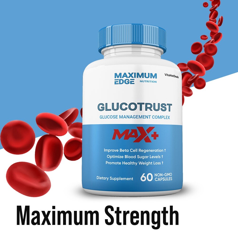 Glucotrust Capsules Max +, Glucotrust Max+ Maximum Edge Supplement (5 Pack)