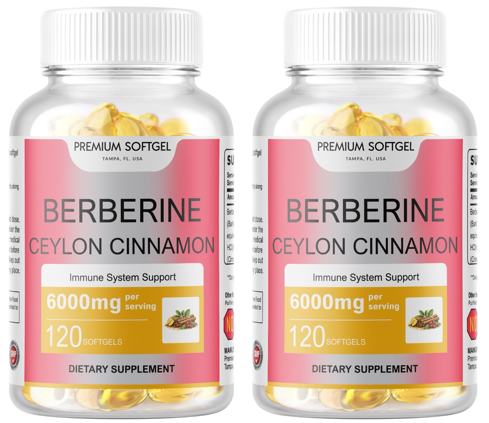 240 Softgels Berberine with Ceylon Cinnamon 5000mg 180 Servings