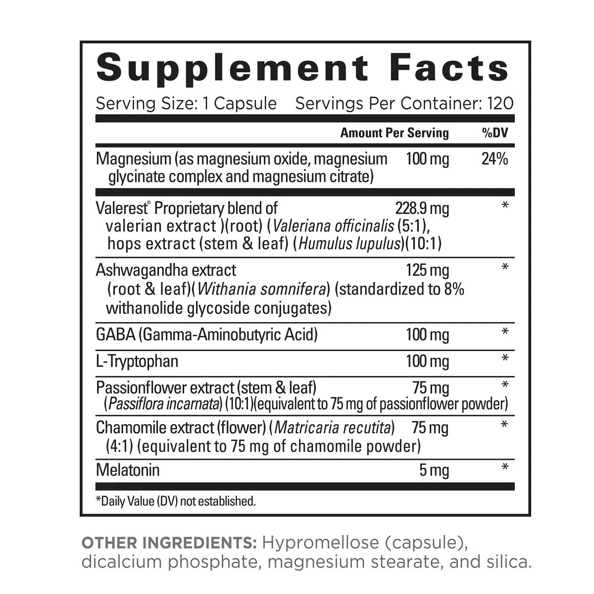 Relaxium Sleep Support 120 Vegan Capsules Melatonin Ashwagandha MADE IN USA